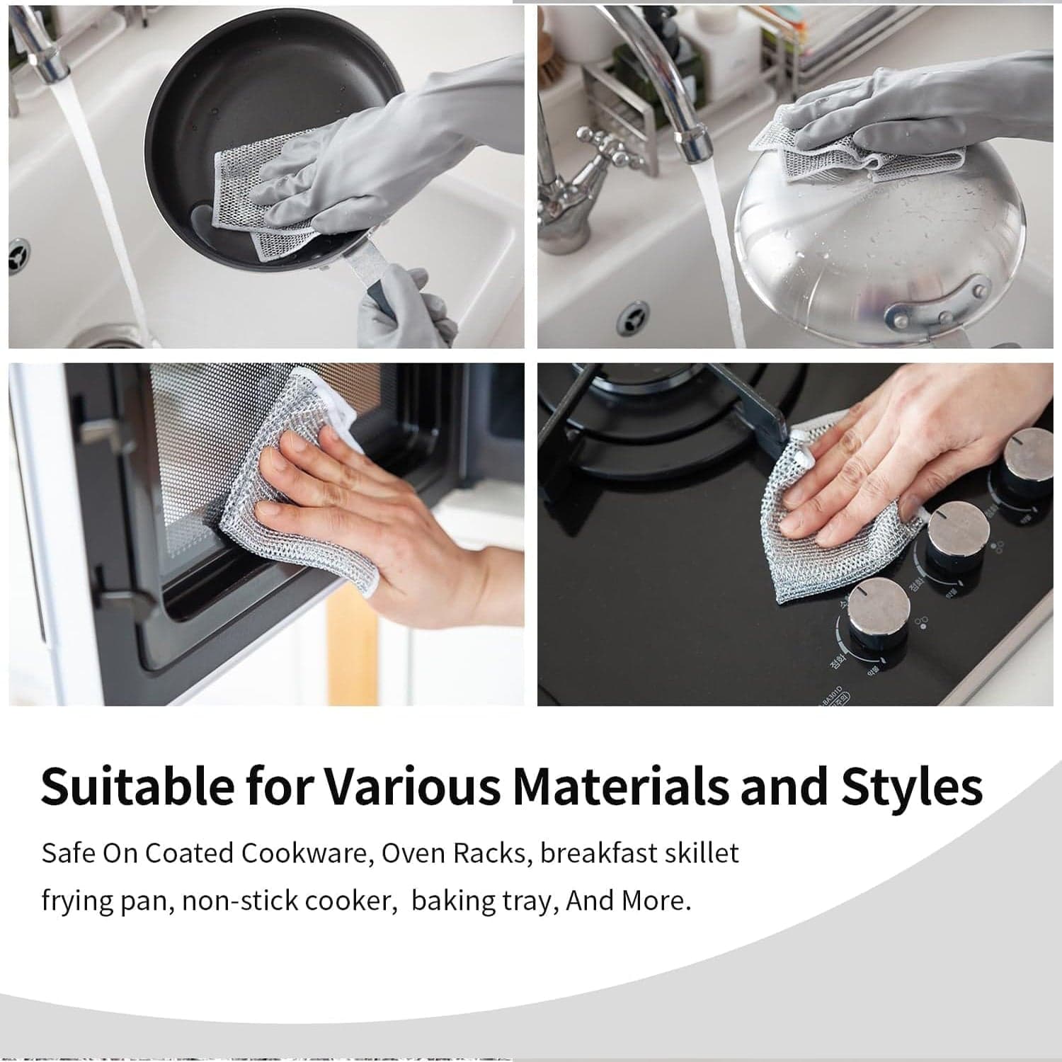 One-Sided Multipurpose Microfiber Cloths, Scrubber (1 Pc / 20x20 Cm) thumbnail 4