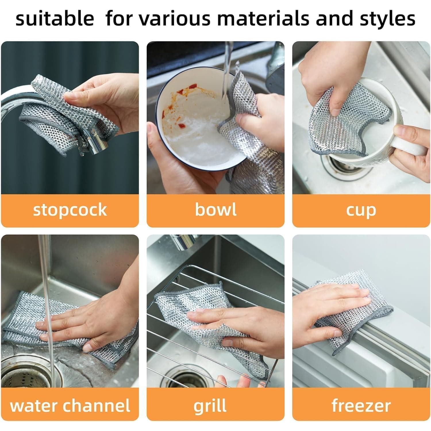 One-Sided Multipurpose Microfiber Cloths, Scrubber (1 Pc / 20x20 Cm) thumbnail 8