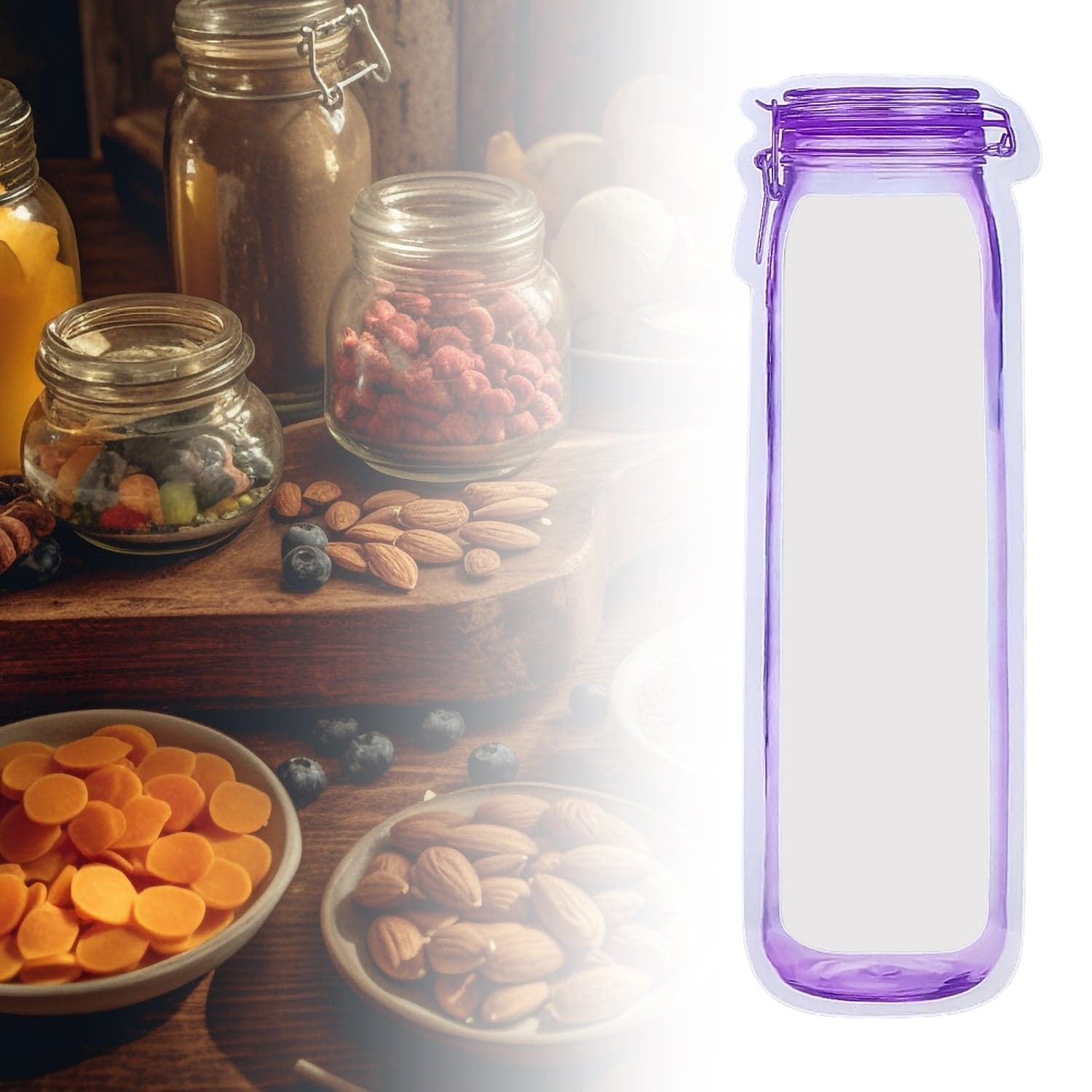 Food Storage Bag Bottles Shape Ziplock Bags Reusable (1 Pc / 500 ML) thumbnail 4