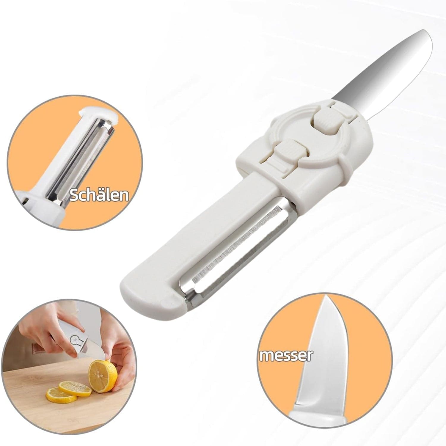 Dual-Use Knife and Peeler, 2-in-1 Stainless Steel Blades Wiith case (1 Pc) thumbnail 6