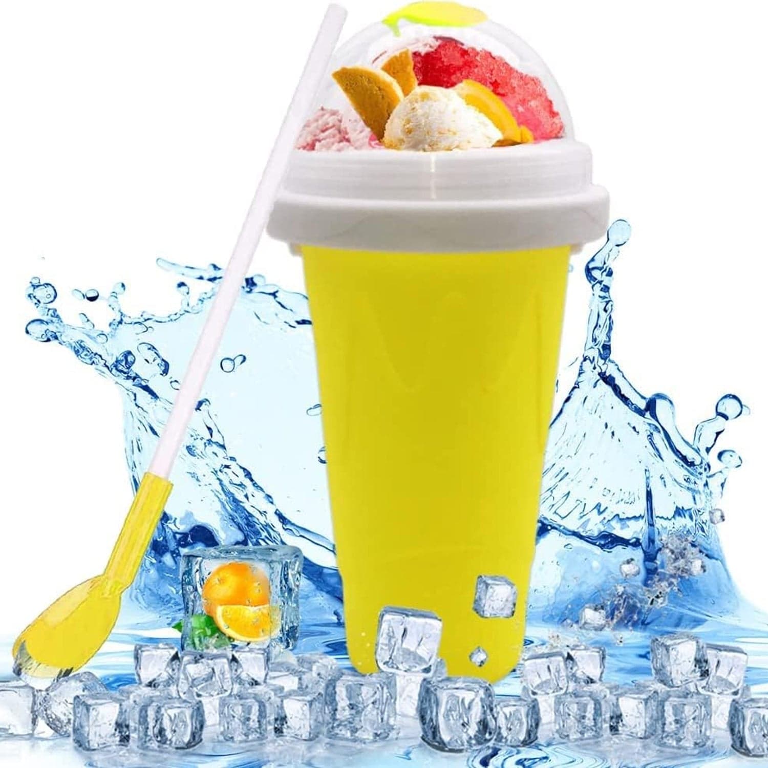 Smoothies Maker Cup, Magic Quick Frozen Smoothies Cup Cooling Cup Double Layer Squeeze Cup Slushy Maker (1 Pc) thumbnail 1