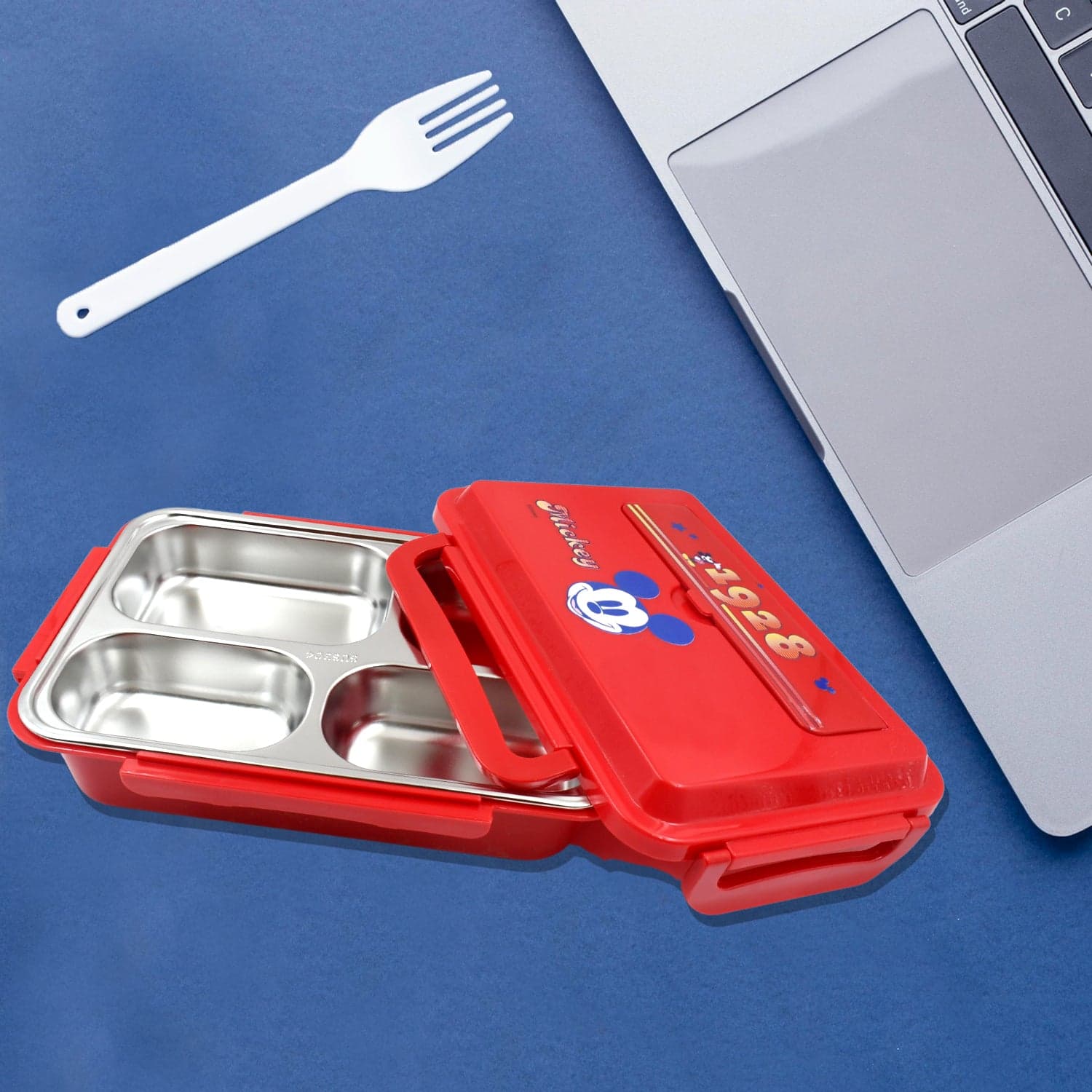 Cartoon Printed 4 Compartment Insulated Lunch Box Stainless Steel |Tiffin Box For Boys thumbnail 5