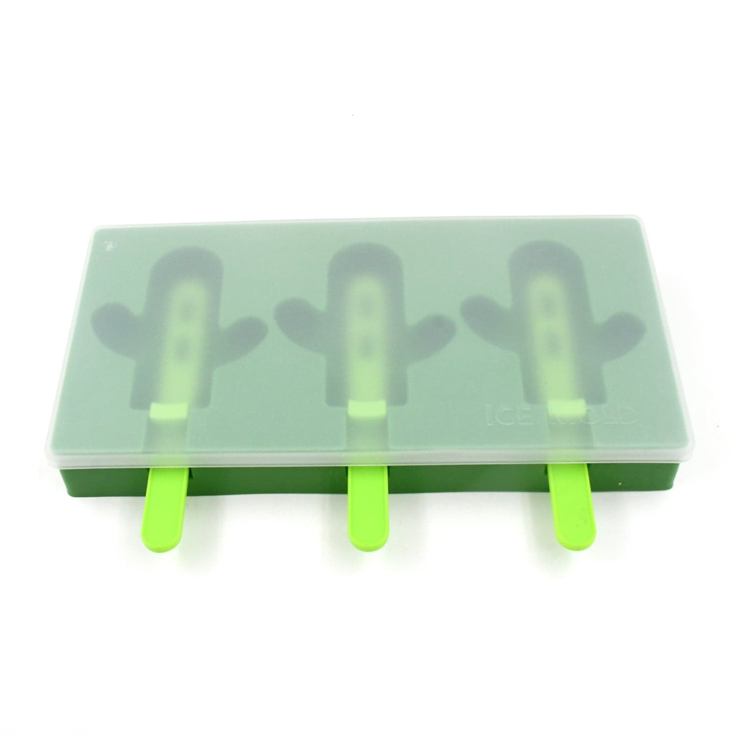 Ice Cream Mould Sicle Mold, Cactus Shape Ice Molds Homemade Sicle For Diy Ice Sicle, 3-Cavity Summer Food Kitchen Tools (1 Pc) thumbnail 6