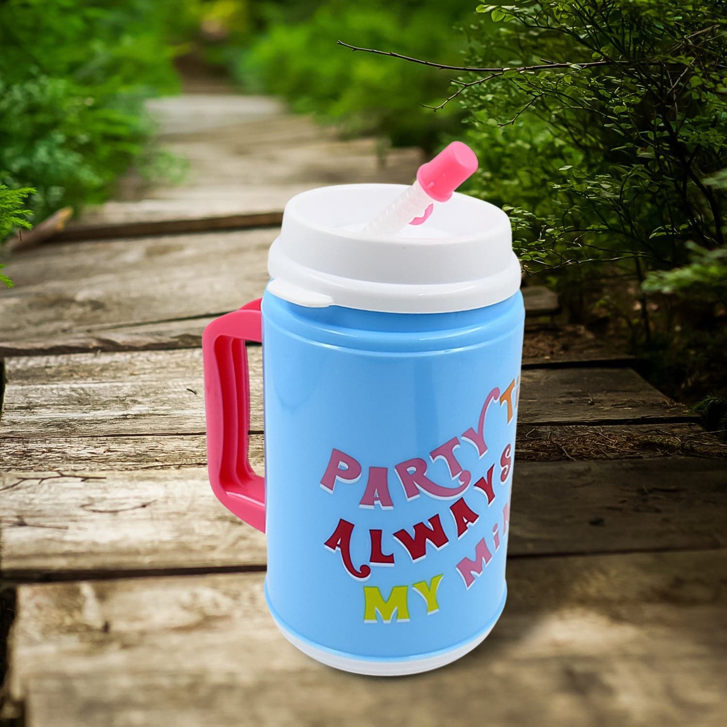 Insulated Mug with Lid Handle Flexible Straw with Cap (709 ML) thumbnail 1