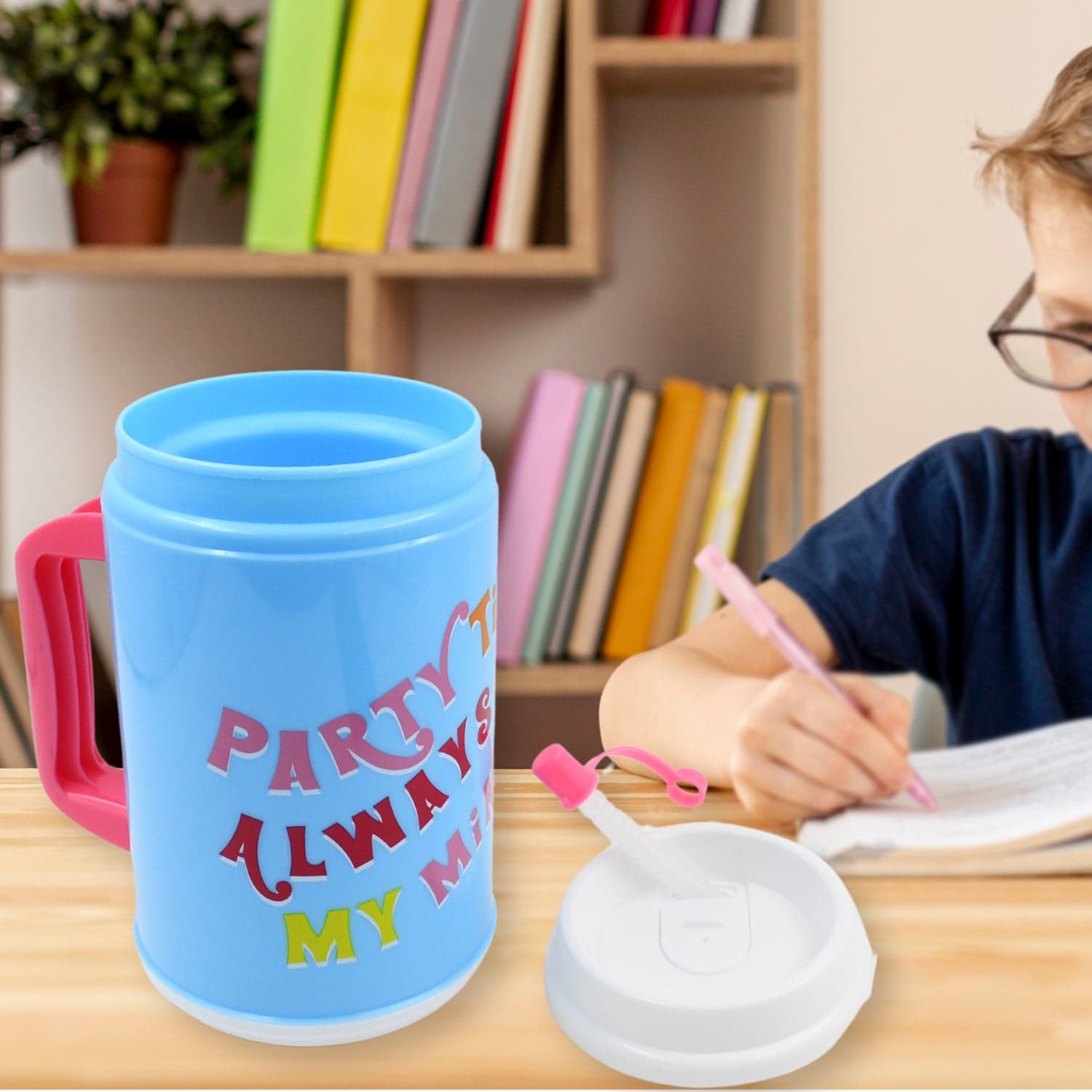 Insulated Mug with Lid Handle Flexible Straw with Cap (709 ML) thumbnail 4