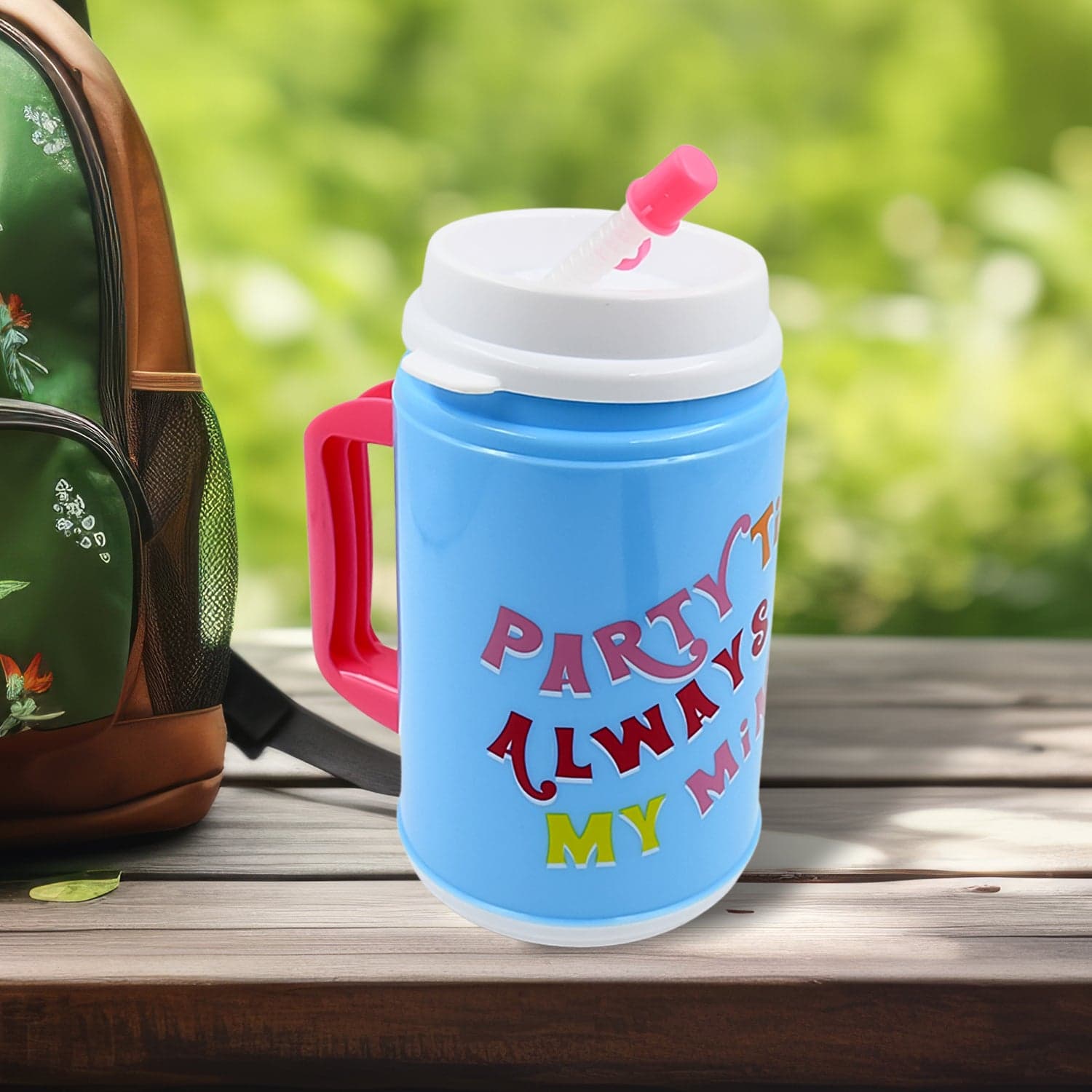 Insulated Mug with Lid Handle Flexible Straw with Cap (709 ML) thumbnail 6