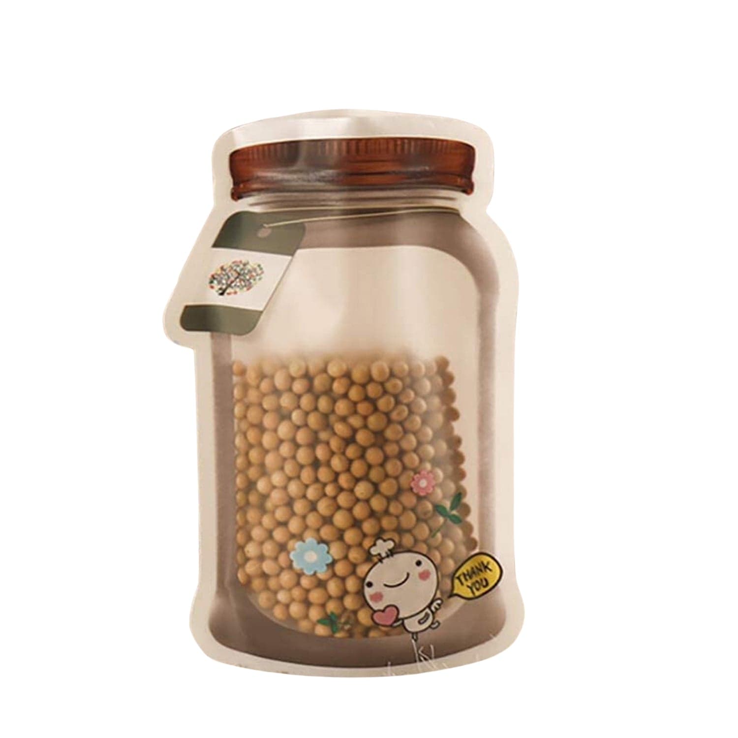 Plastic Transparent Medium Jar Shaped Pouch With Zipper (1 Pc) thumbnail 5