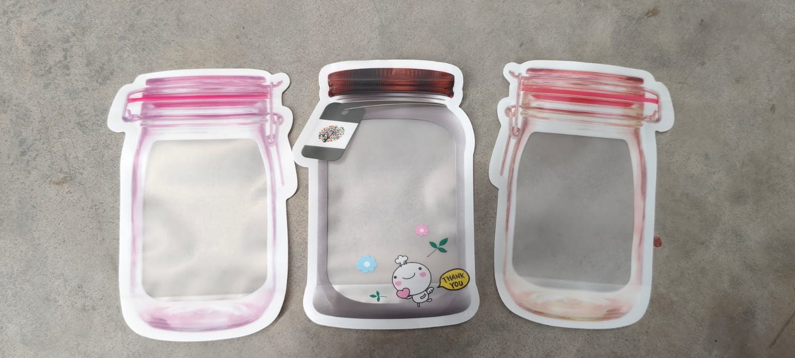 Plastic Transparent Medium Jar Shaped Pouch With Zipper (1 Pc) thumbnail 9