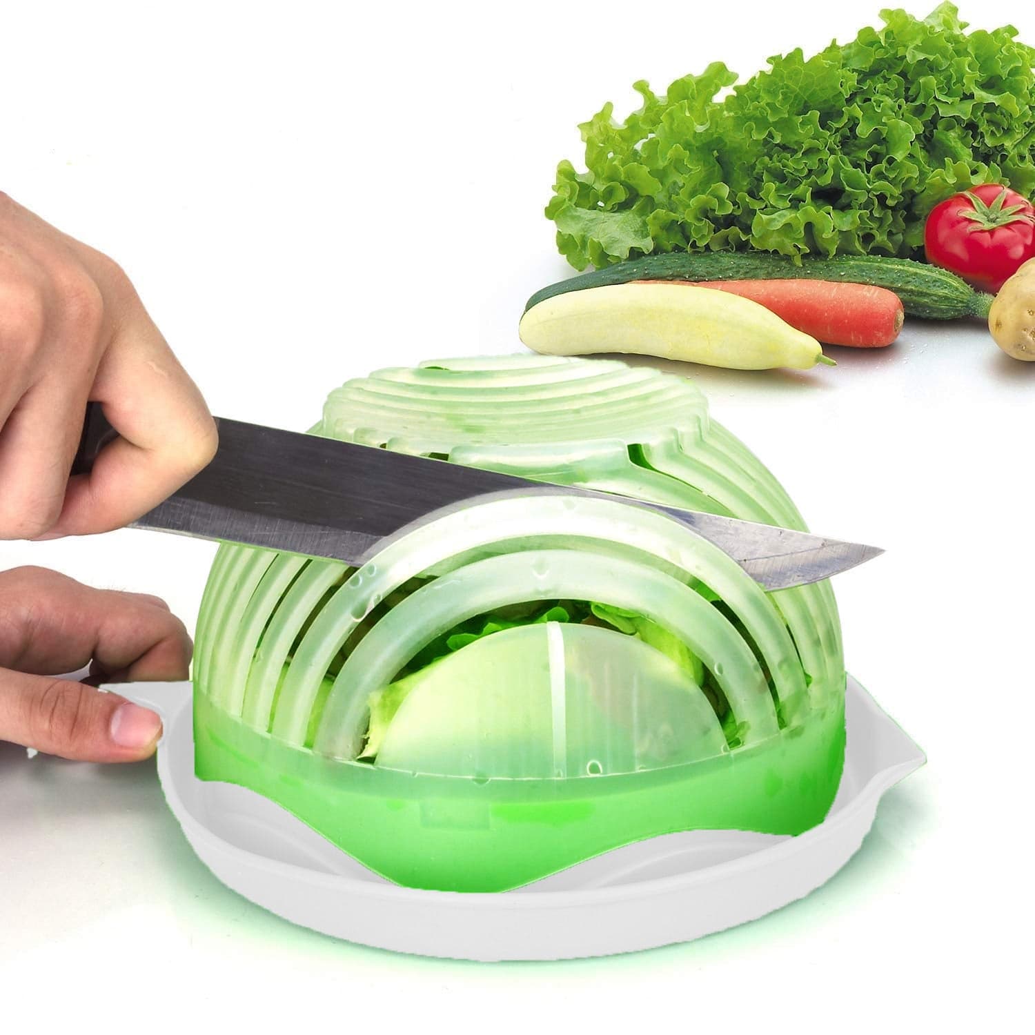2 In 1 Salad Cutter Bowl with Lemon Squeezer Citrus Juicer (1 Pc) thumbnail 4