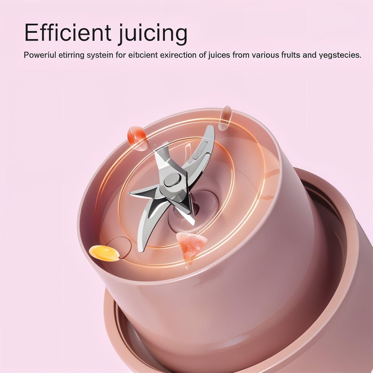 Portable Crusher Juicer With Handle & Straw, USB Rechargeable Multi Blades (420 ML) thumbnail 4
