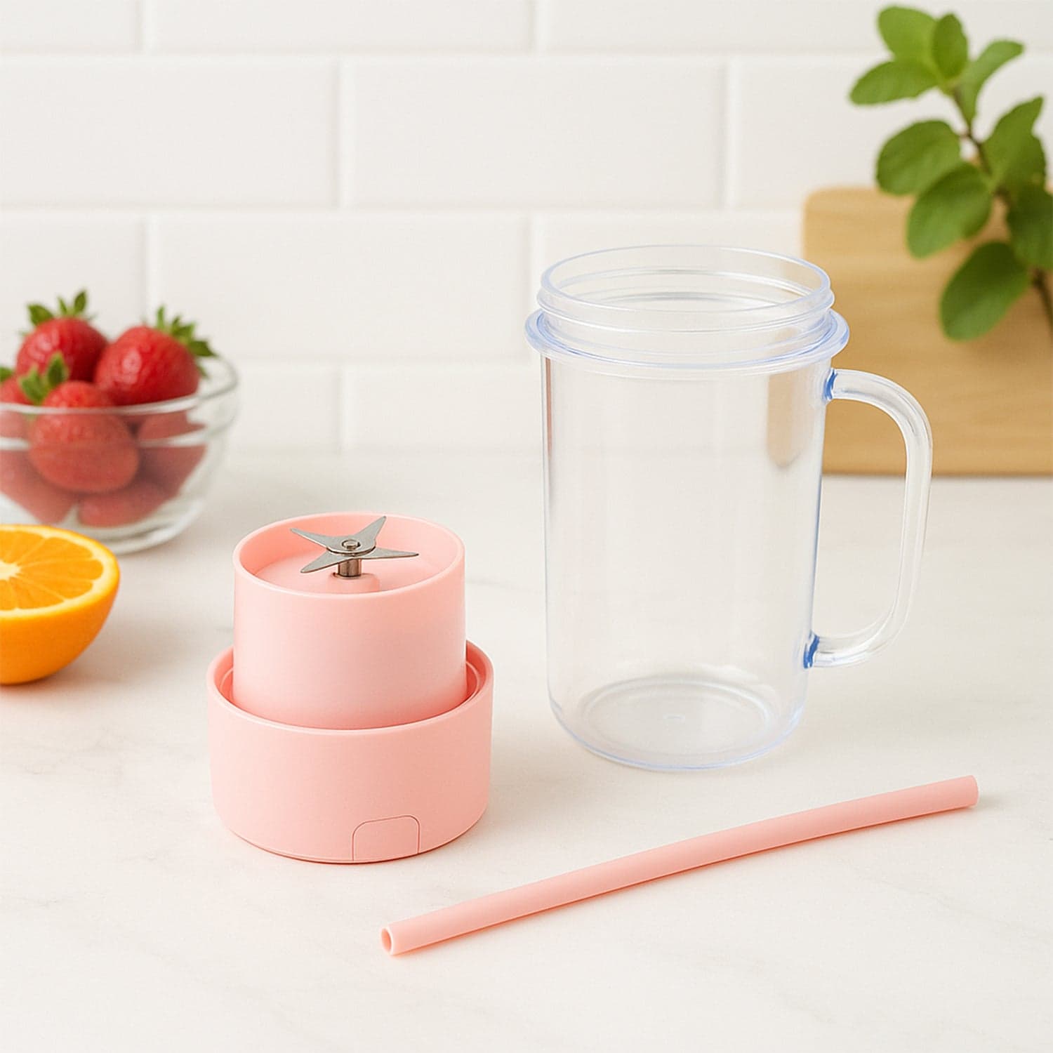 Portable Crusher Juicer With Handle & Straw, USB Rechargeable Multi Blades (420 ML) thumbnail 9