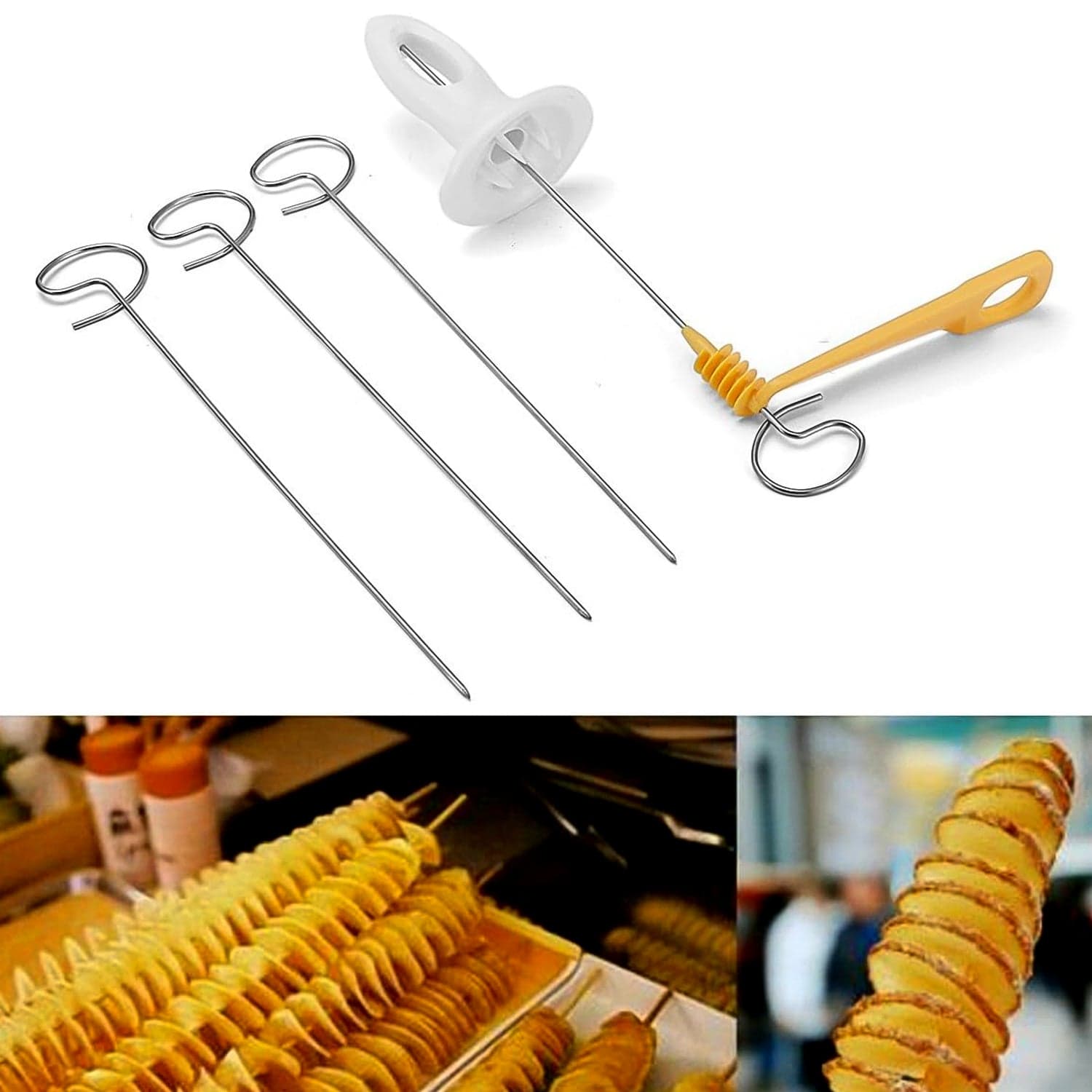1 Set Potato Spiral Cutter, Potato Twister (4 Spits) thumbnail 1