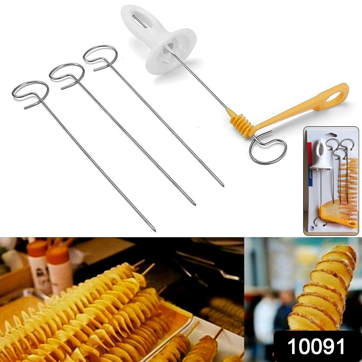 1 Set Potato Spiral Cutter, Potato Twister (4 Spits) thumbnail 2