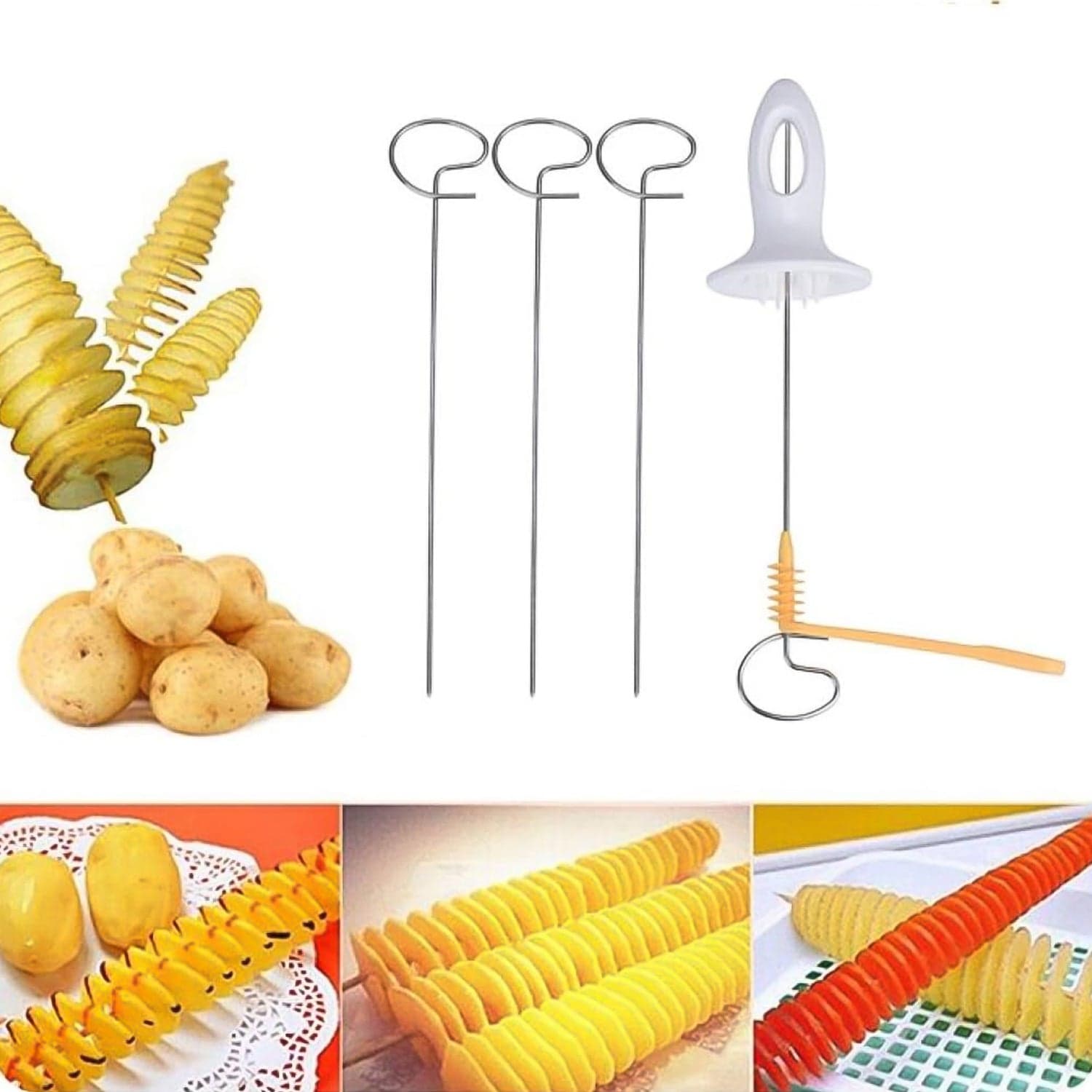1 Set Potato Spiral Cutter, Potato Twister (4 Spits) thumbnail 3