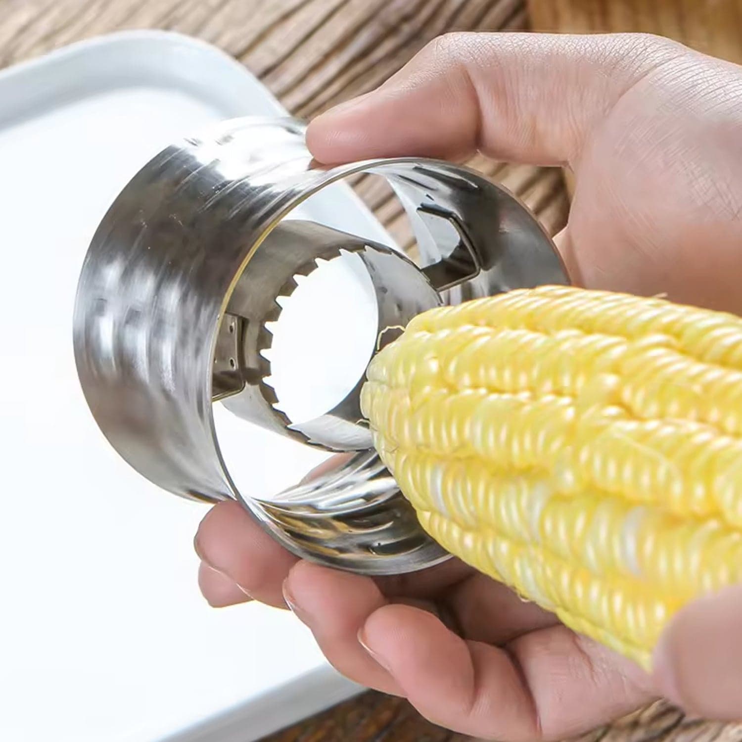 Corn Cutter Stainless Steel Stripping Kernels Remover (1 Pc) thumbnail 6