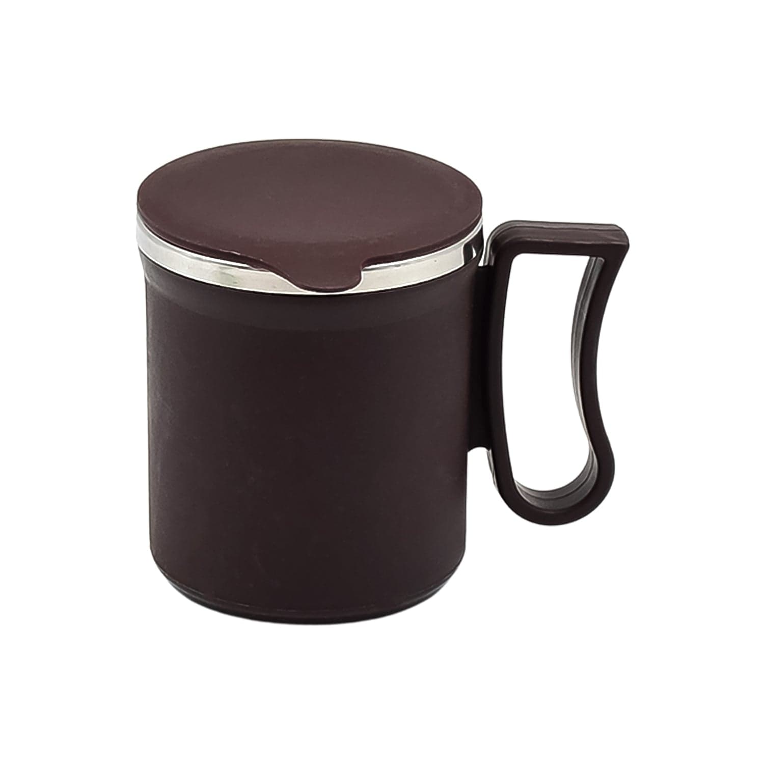 Coffee Mug With Lid And Handle-Plastic Covered Stainless Steel Mug (Random Color thumbnail 5