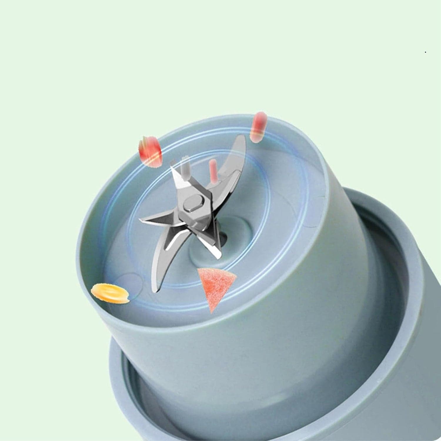 Portable Electric Juicer With Handle & Straw, Usb Rechargeable 6 Stainless Steel Blades (500 Ml) thumbnail 3