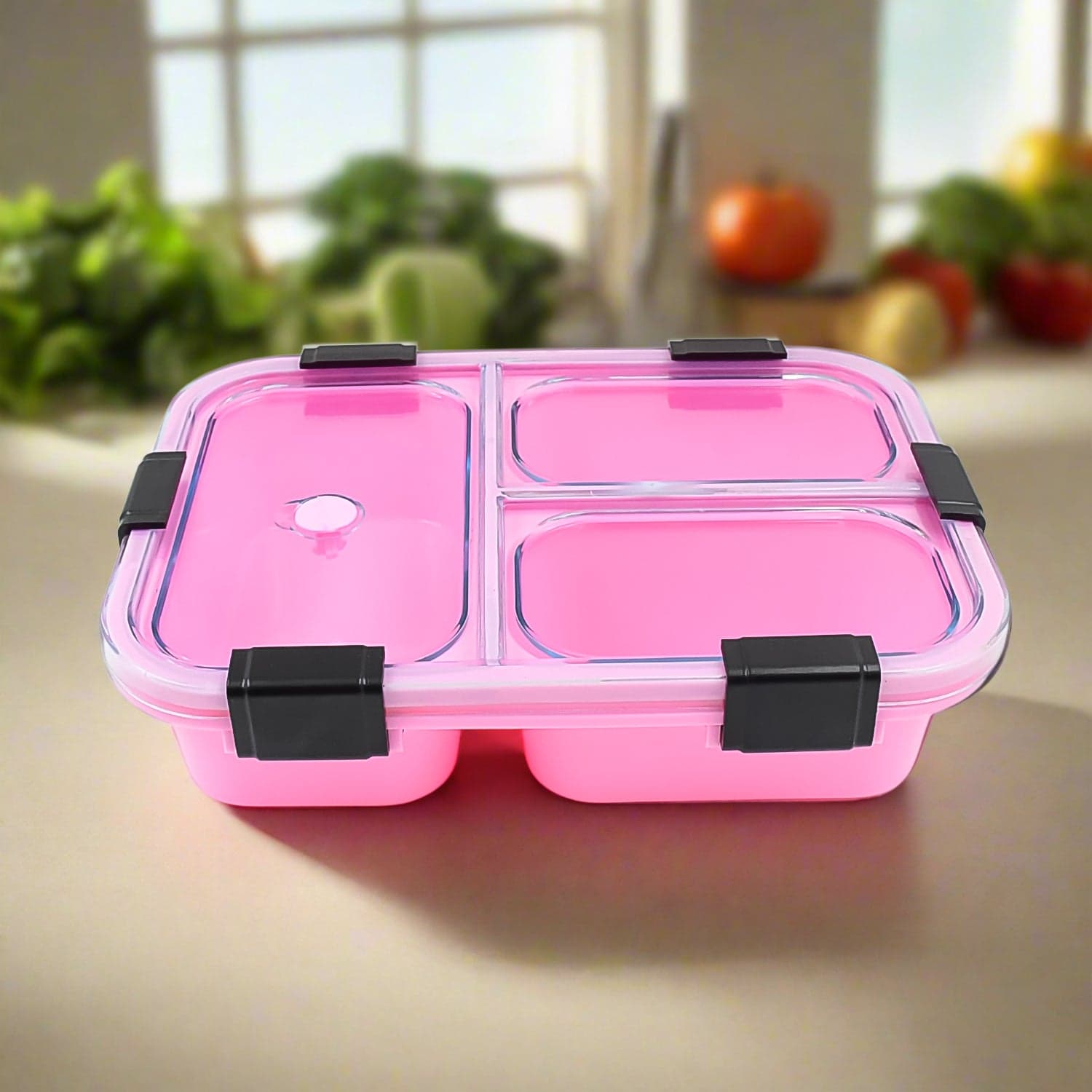 Plastic 3 Compartment Insulated Lunch Box, Lunch Box (1 Pc) thumbnail 1