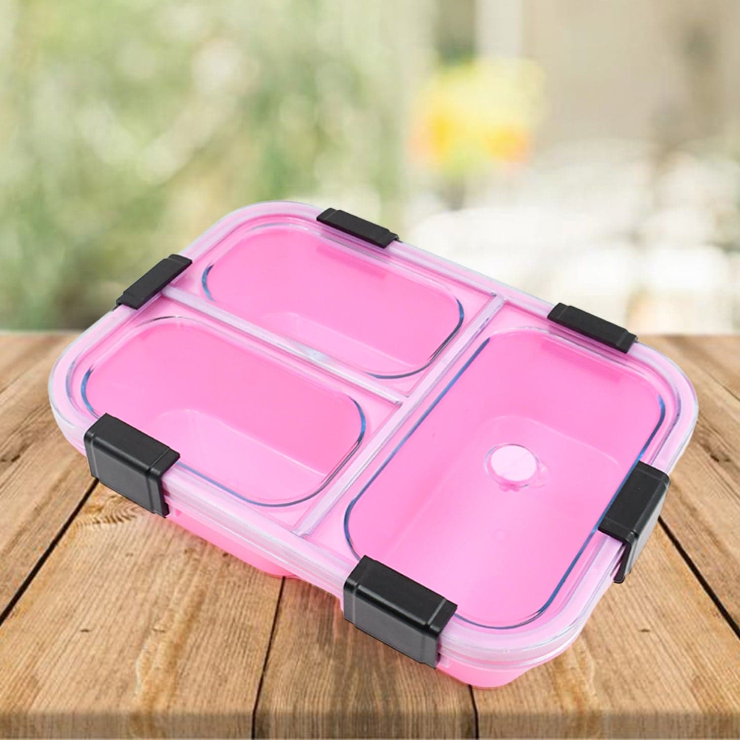Plastic 3 Compartment Insulated Lunch Box, Lunch Box (1 Pc) thumbnail 5