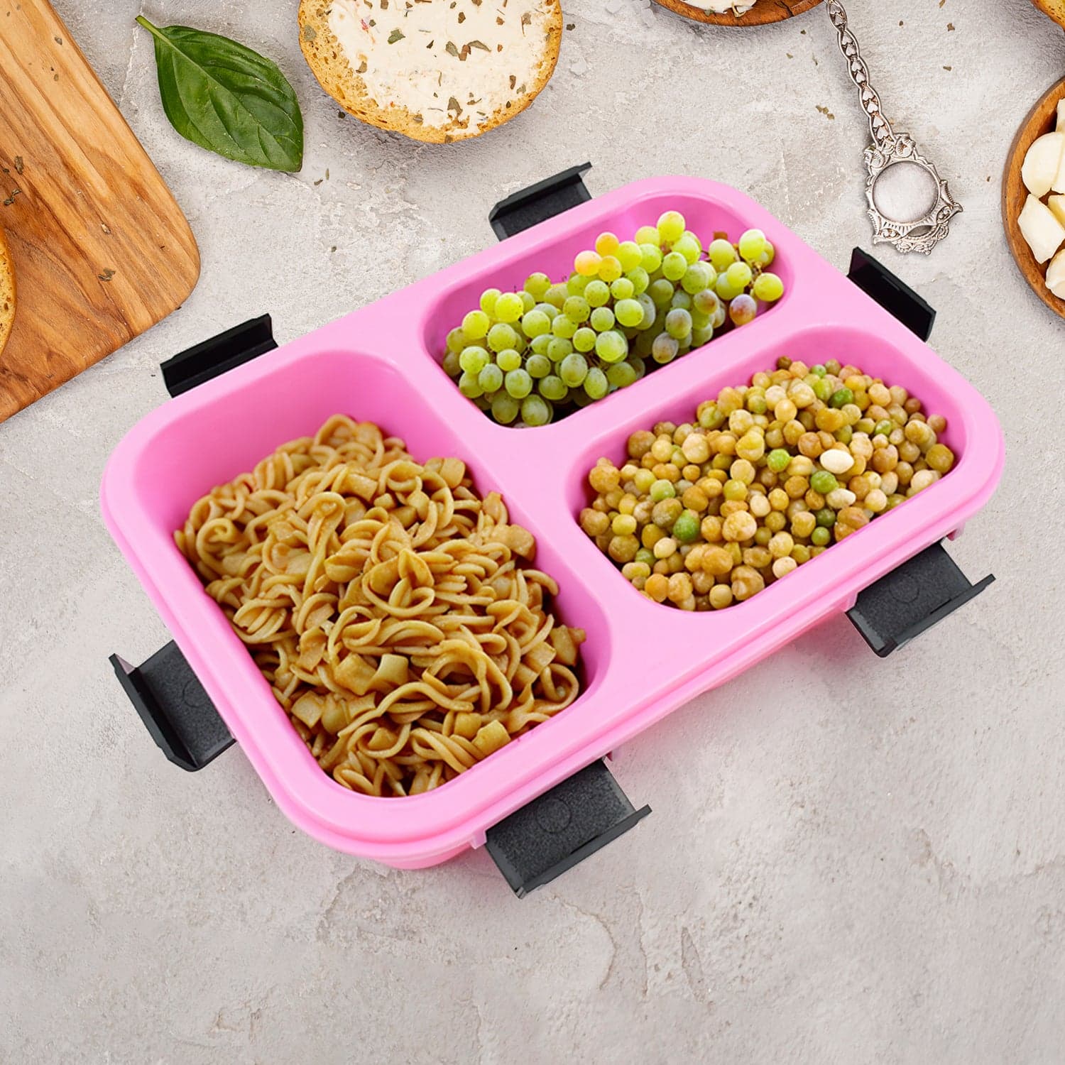 Plastic 3 Compartment Insulated Lunch Box, Lunch Box (1 Pc) thumbnail 11