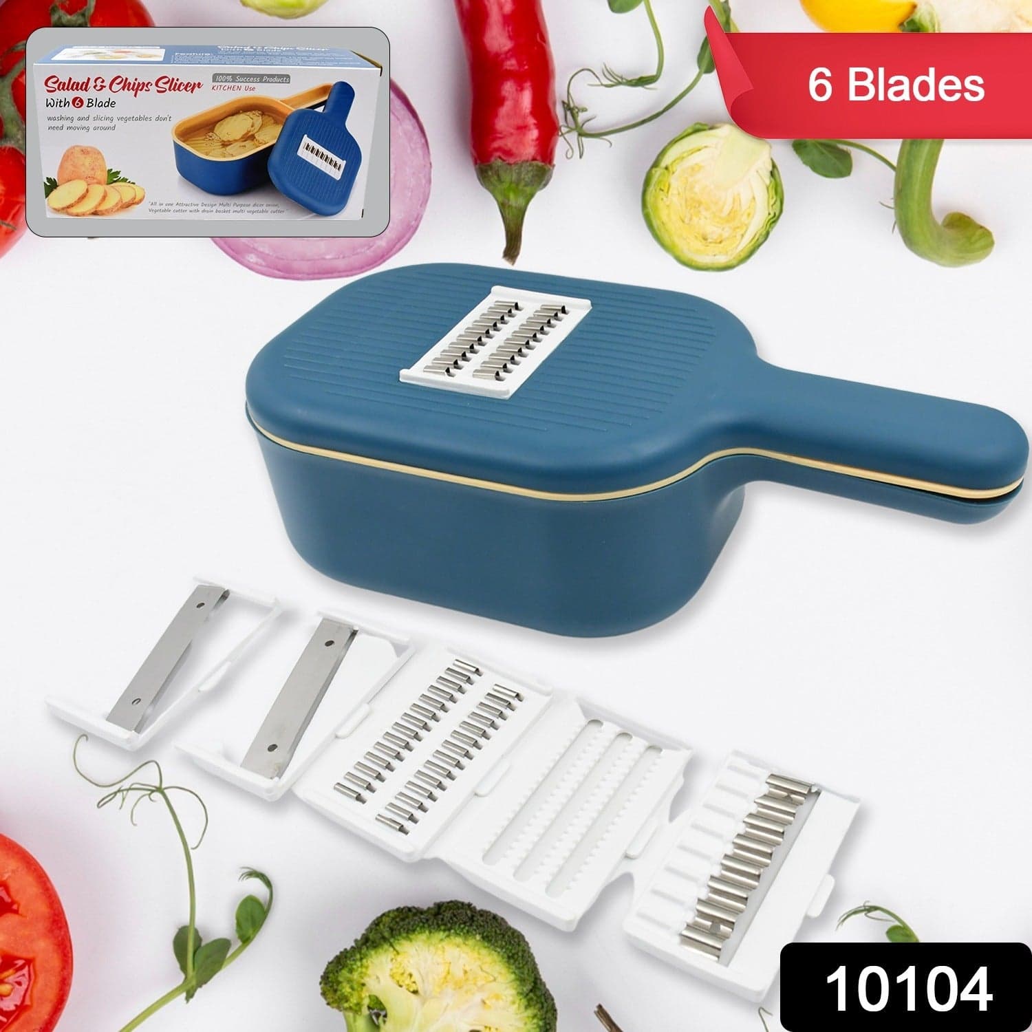 Vegetable Slicer Cutter - 6 Blades Kitchen Accessories thumbnail 2