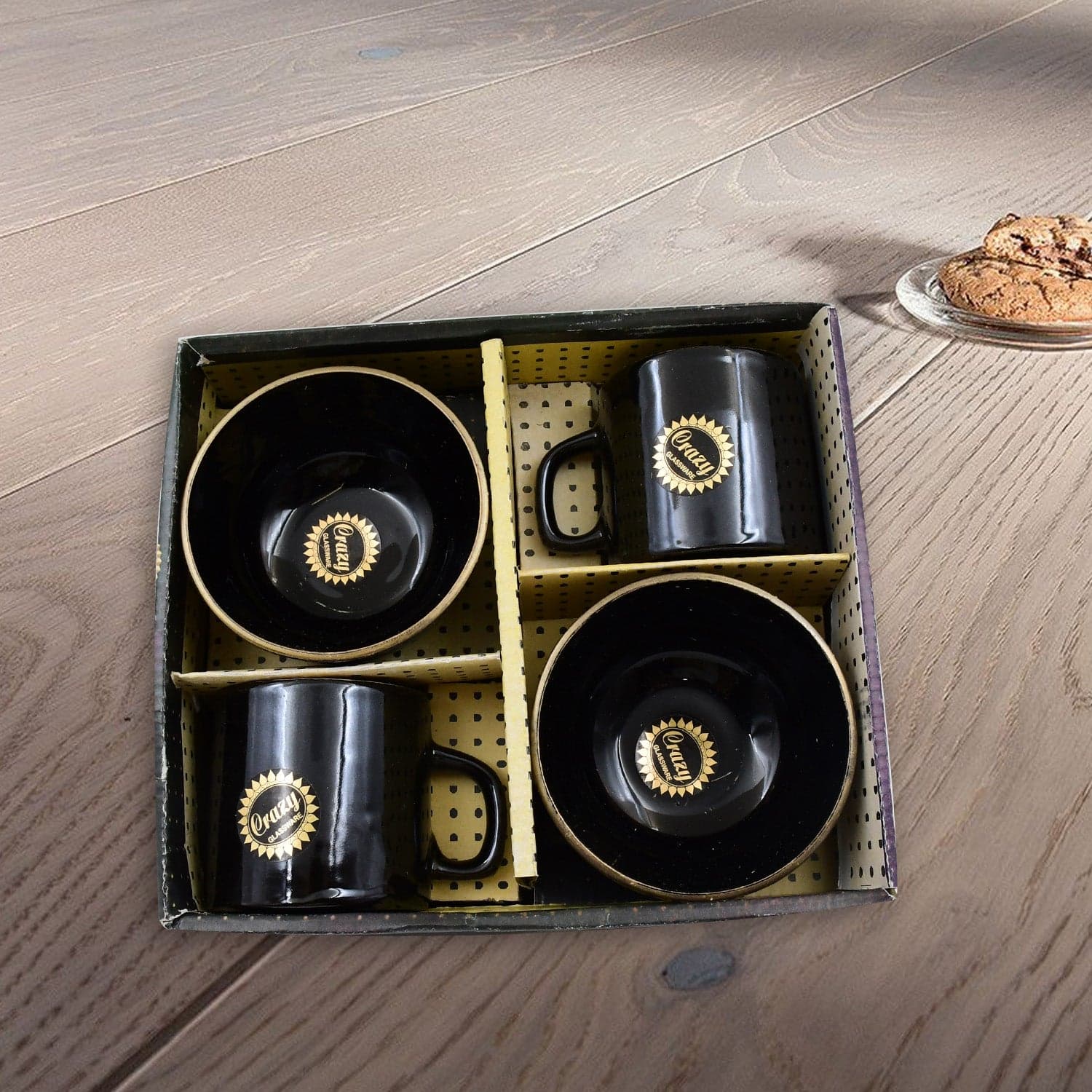 Hide & Seek Ceramic Tea / cups With Round Serving Bowl (4 Pcs set) thumbnail 5