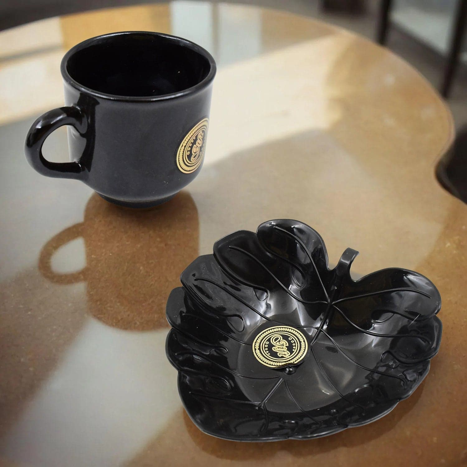 A One Ceramic Tea / cups / Mug Set With Leaf Shape Serving Bowl (8 Pcs set) thumbnail 3