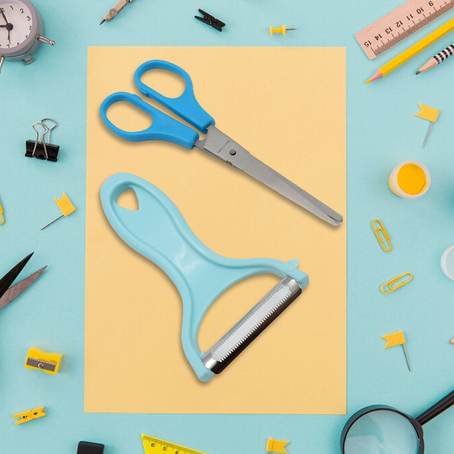 Stainless Steel Kitchen Scissors & Multipurpose Peeler (2 Pc Set / Mix Design Scissor & Peeler) thumbnail 4