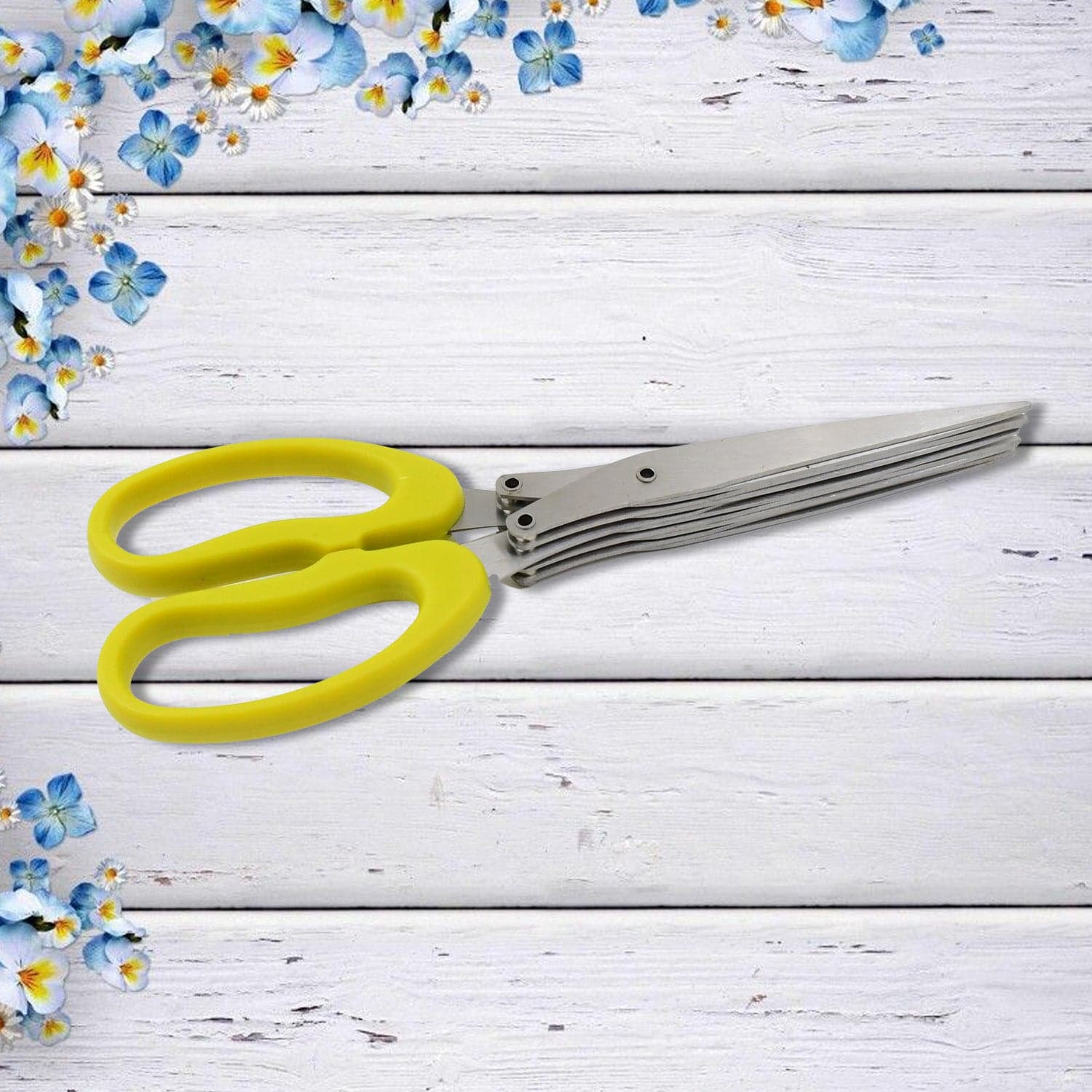 Multifunction Vegetable Stainless Steel Herbs Scissor with 5 Blades (1 Pc) thumbnail 1