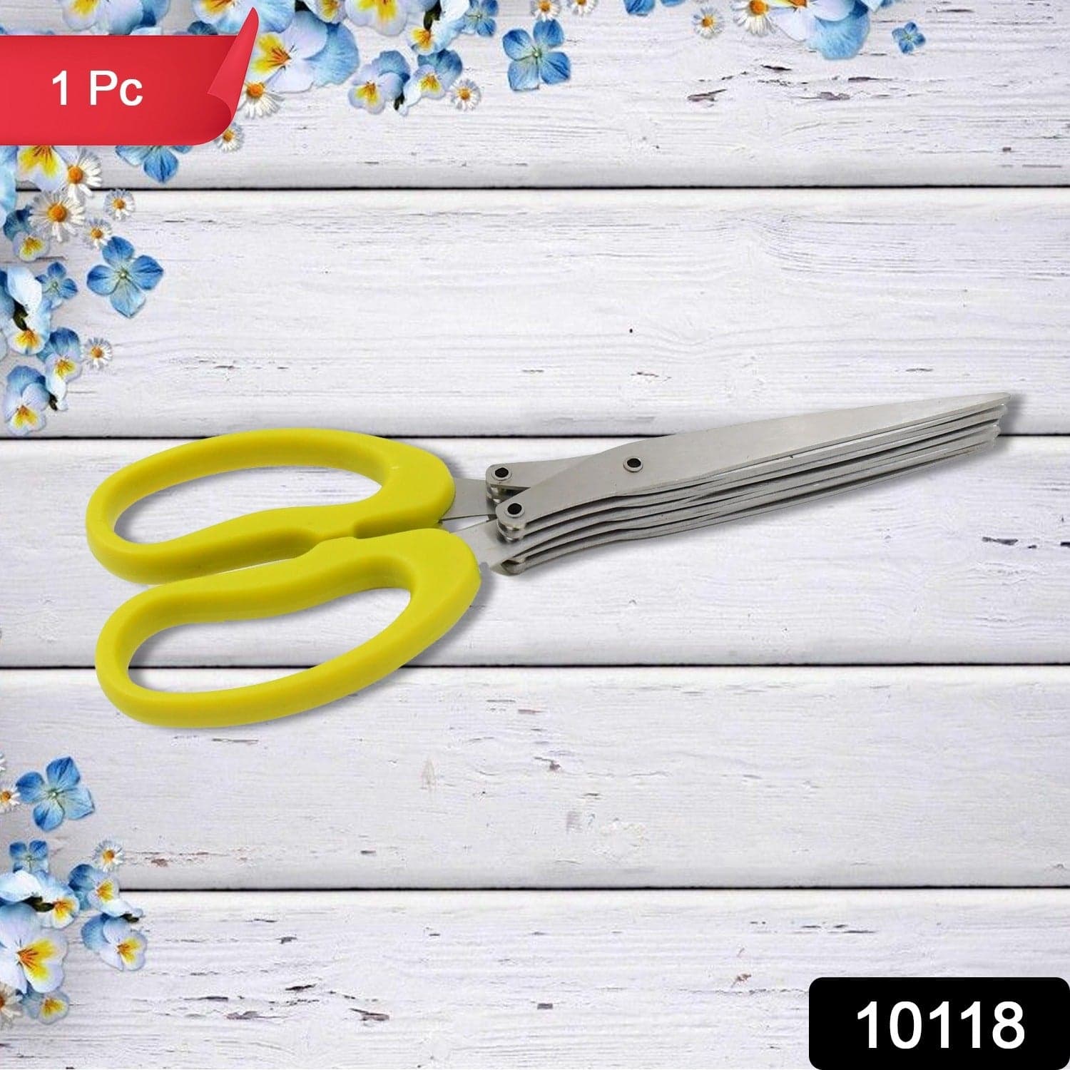 Multifunction Vegetable Stainless Steel Herbs Scissor with 5 Blades (1 Pc) thumbnail 2
