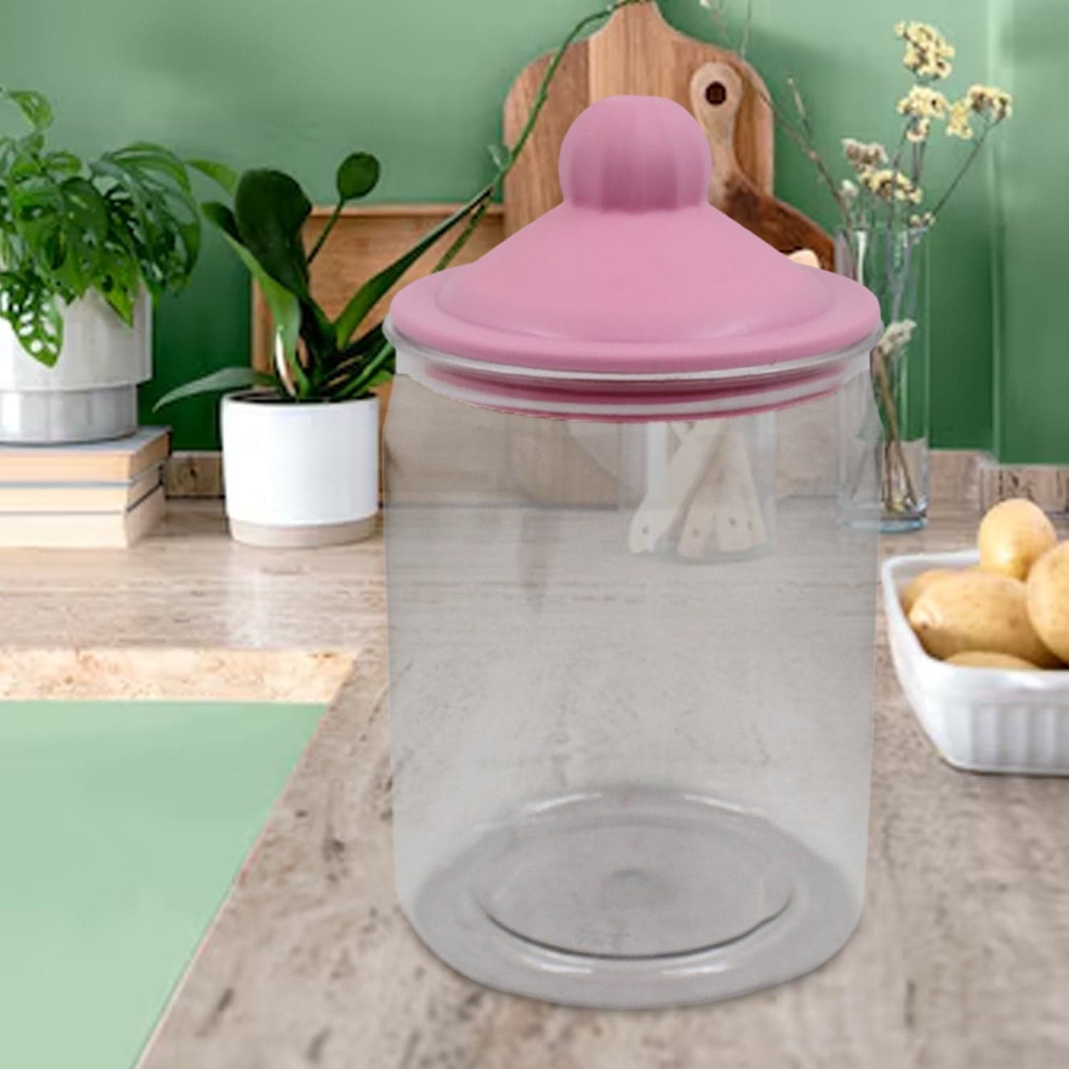 Transparent Kitchen Plastic Container/ Jar Set (2 Pcs Set / 1100 ML Approx) thumbnail 6