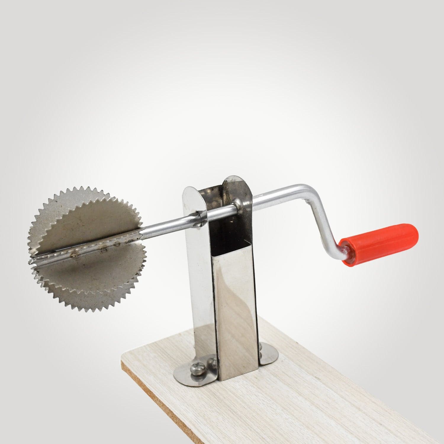 Stainless Steel Coconut Scraper with Wooden Base (1 Pc) thumbnail 7