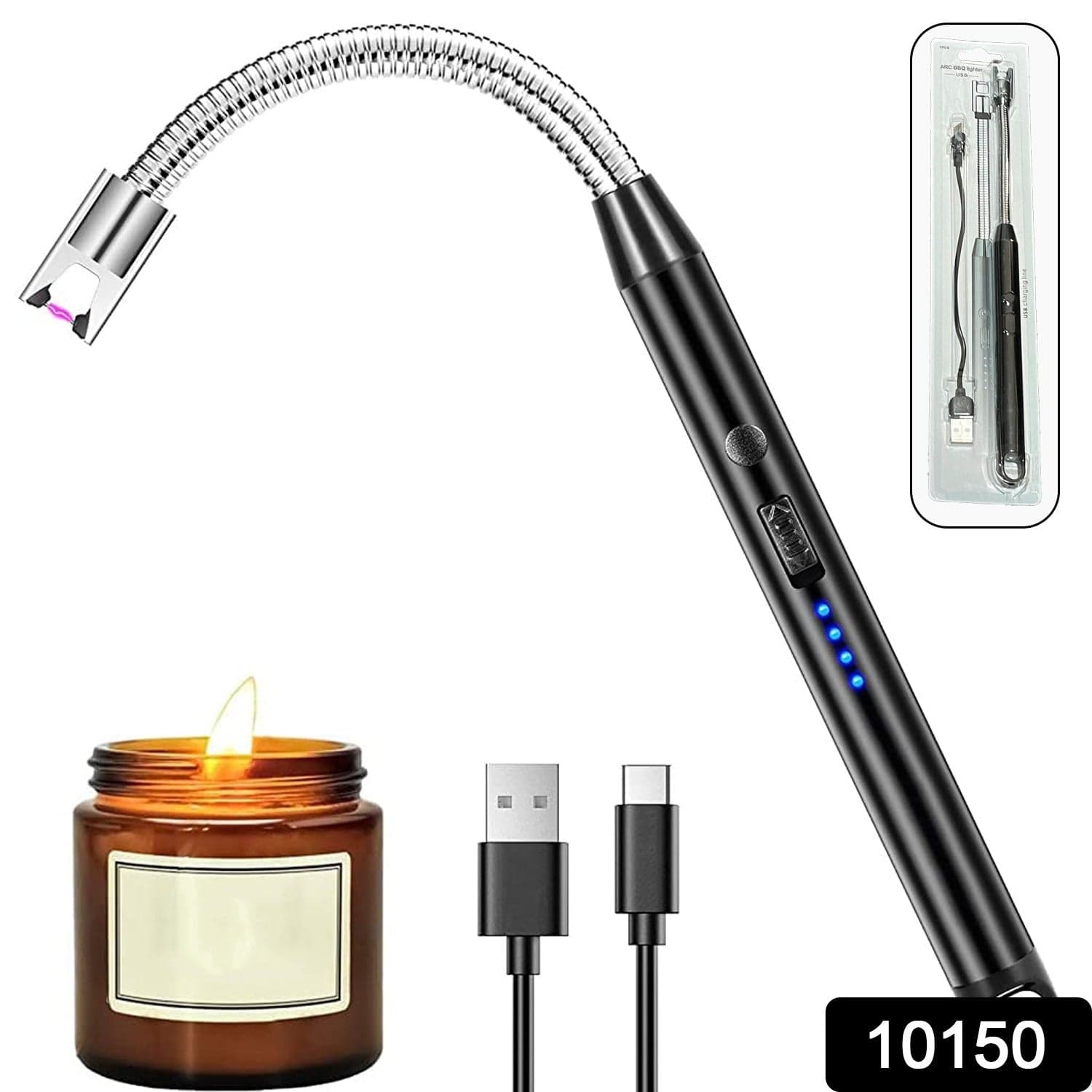Long Flexible USB Rechargeable Electric Arc Lighter of Windproof, Flameless Plasma thumbnail 2