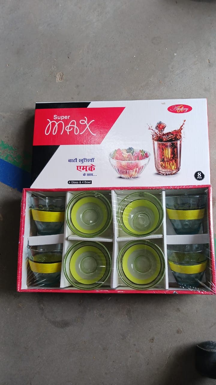 High Quality 4 Pc Glass & 4Pc Bowl Set, perfect choice For kitchen thumbnail 7