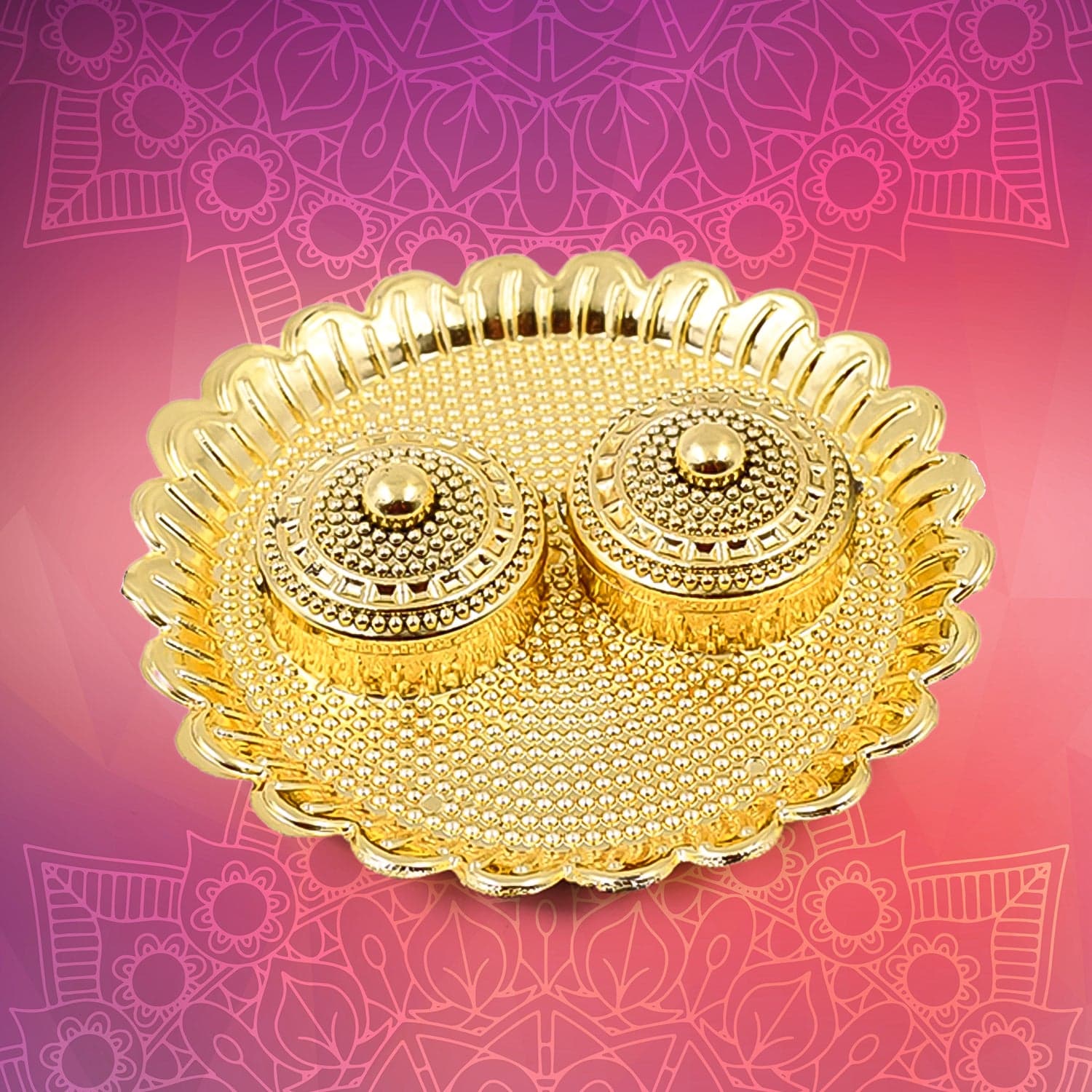 Round Shape Special Puja Thali, Kumkum Thali Holder (1 Pc / Big) thumbnail 4