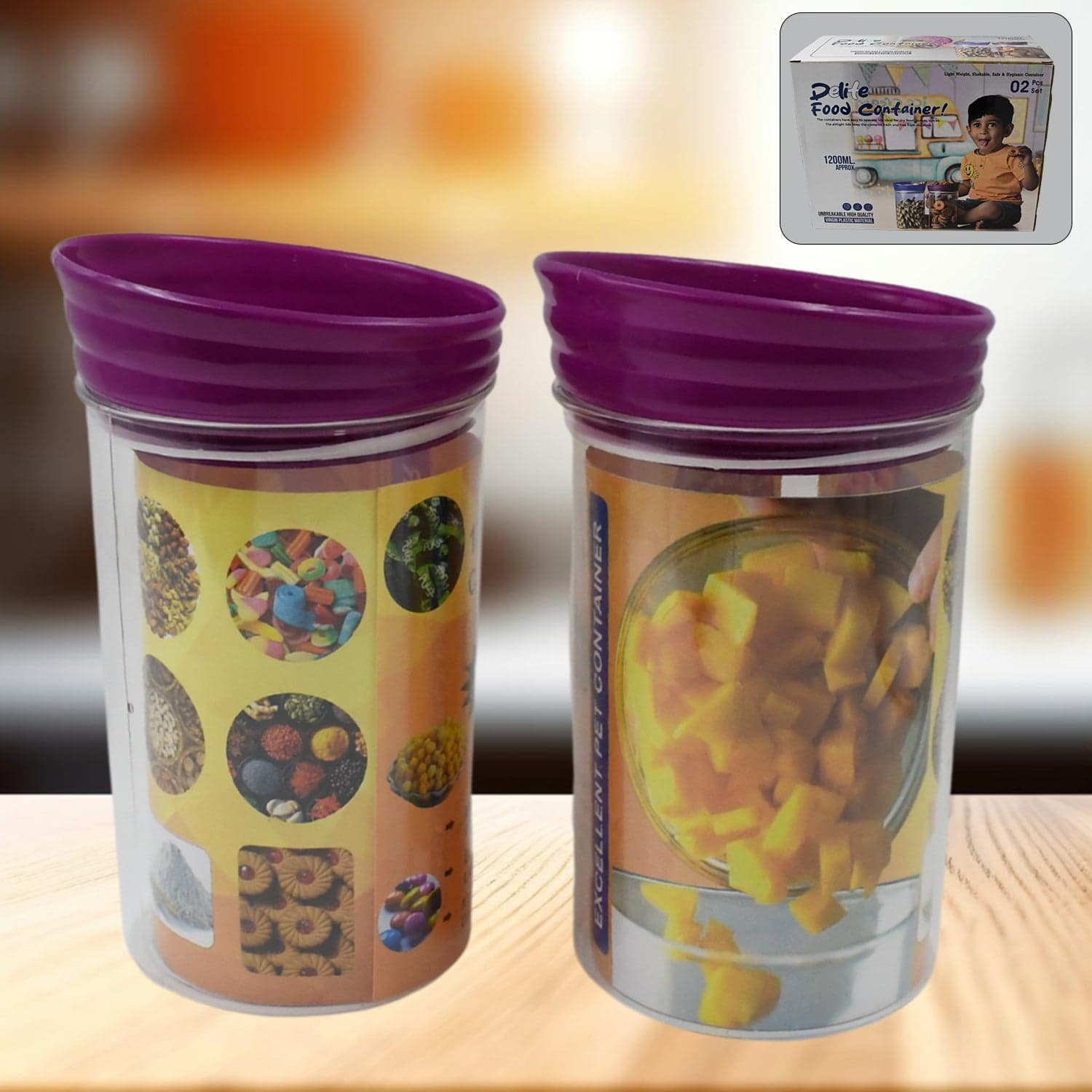 Plastic Premium Quality Kitchen Food Containers Set (1200ml Approx, Set Of 2 Pc) thumbnail 1
