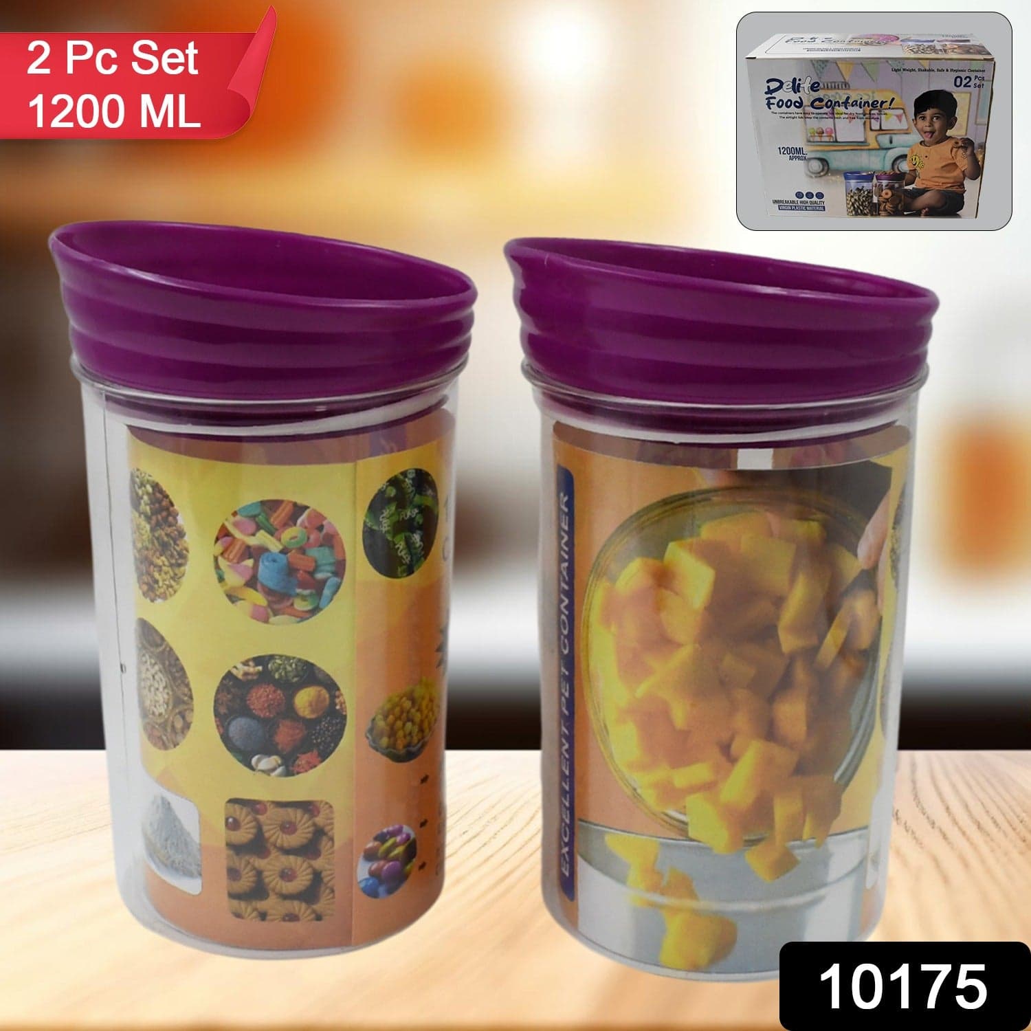 Plastic Premium Quality Kitchen Food Containers Set (1200ml Approx, Set Of 2 Pc) thumbnail 2