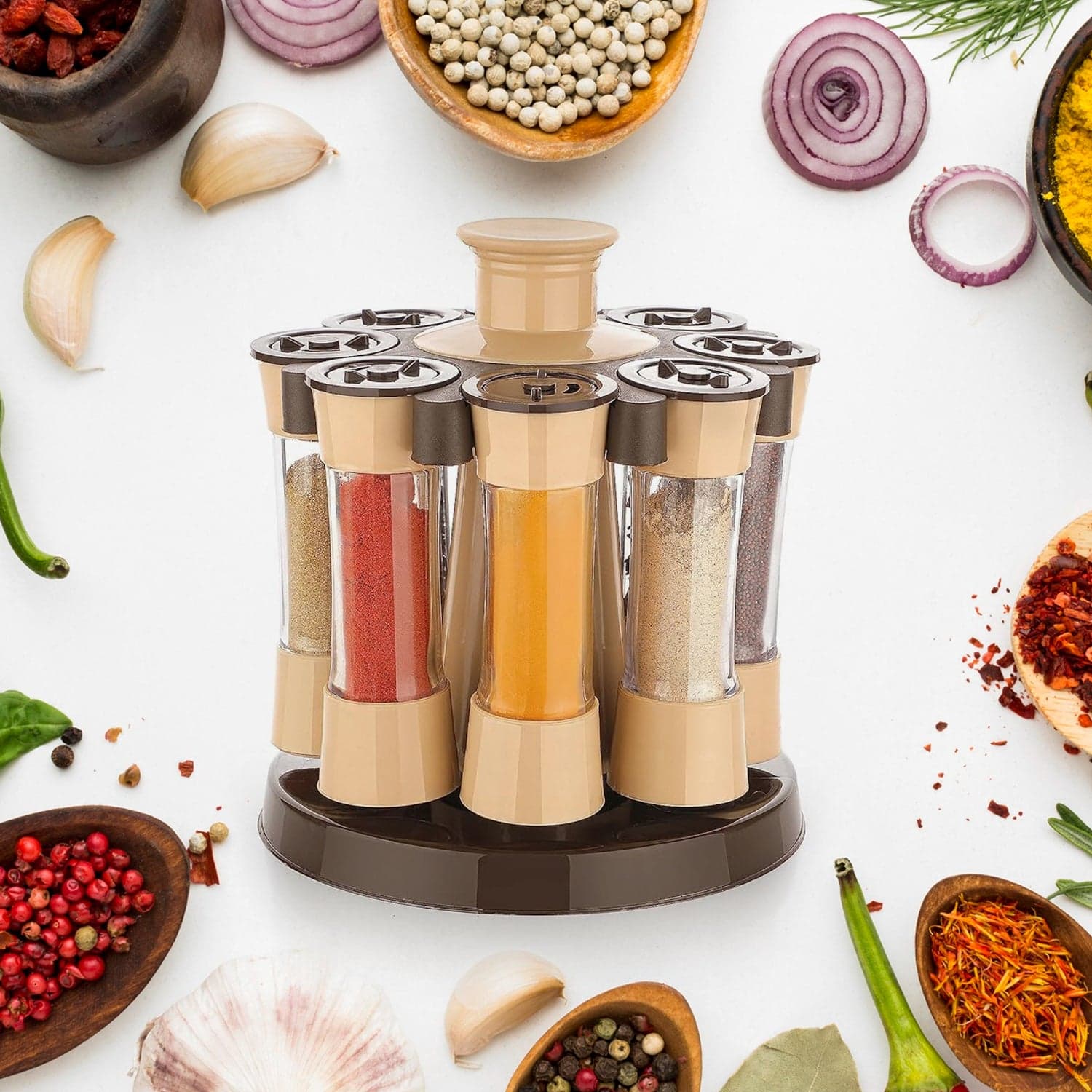 360 Revolving Spice Rack for Kitchen and Dining Table, 8 Spice jars thumbnail 4