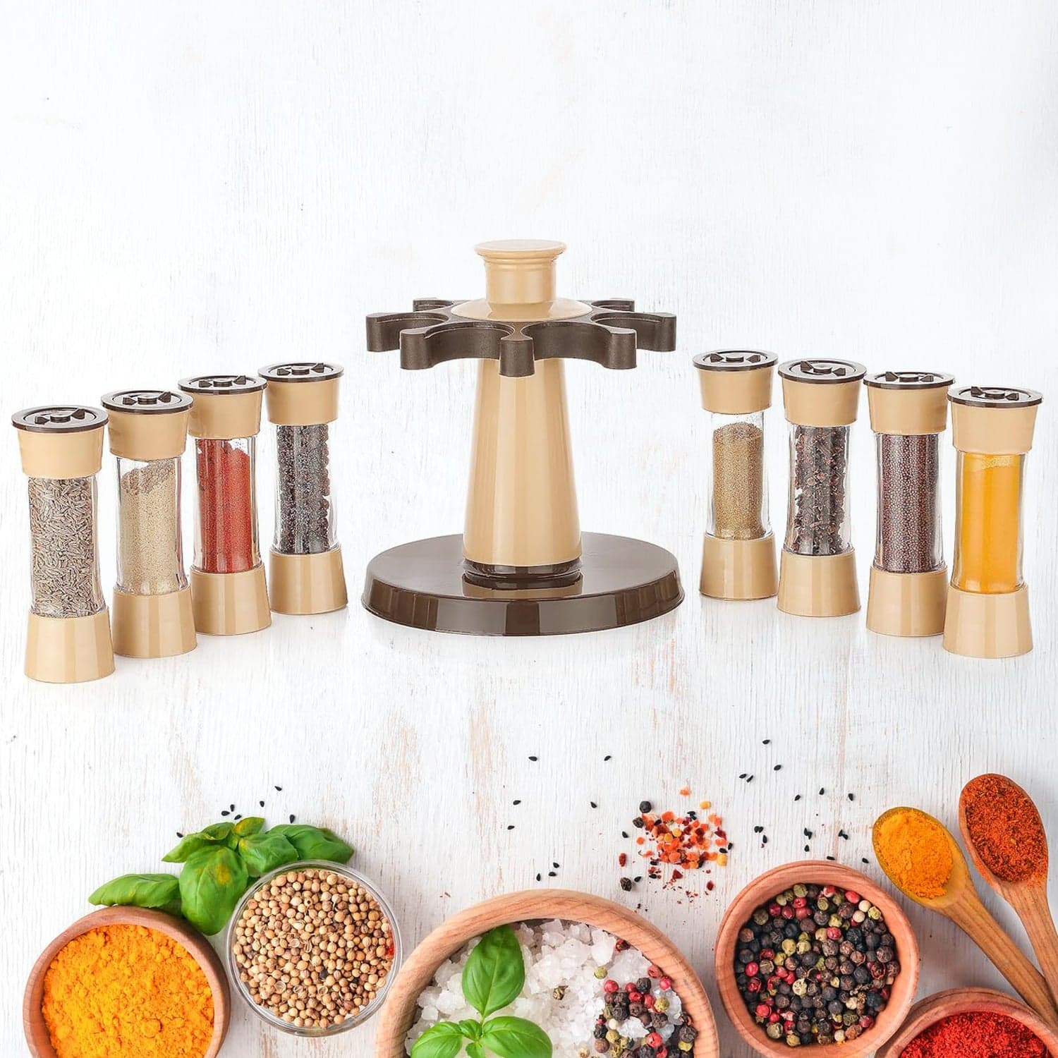 360 Revolving Spice Rack for Kitchen and Dining Table, 8 Spice jars thumbnail 6