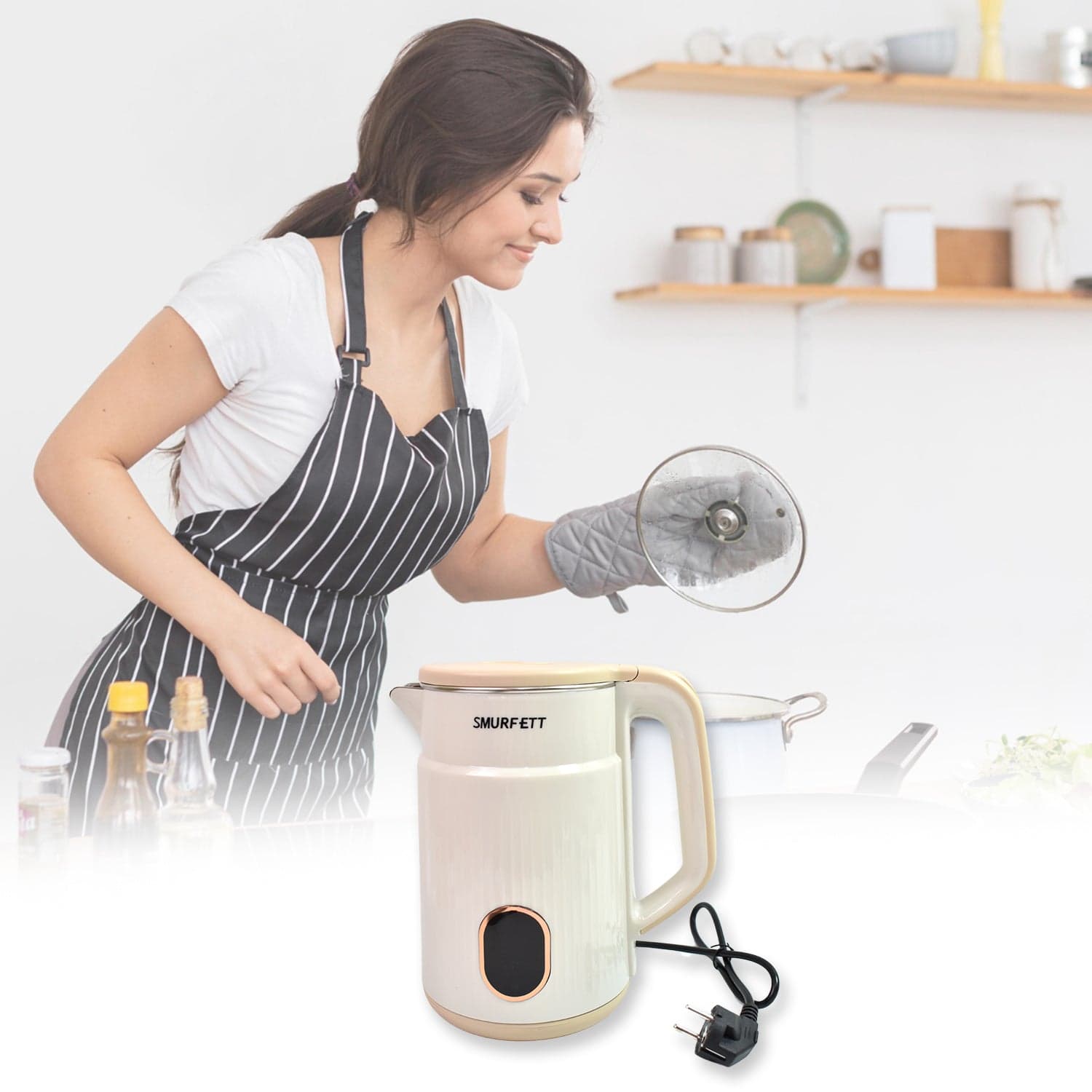Double Wall Stainless Steel Electric Cordless Tea Kettle (1500W / 2.3 Ltr.) thumbnail 6