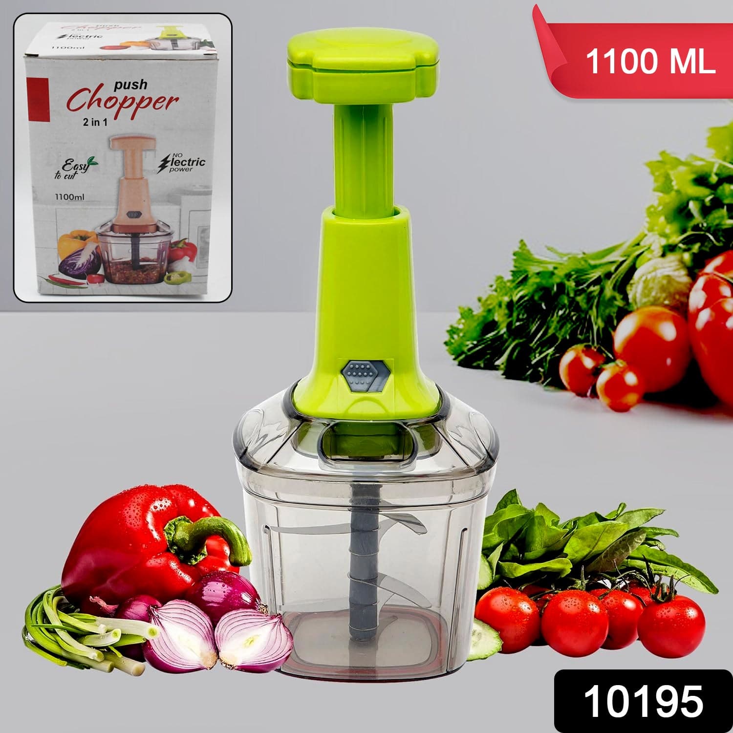 2in1 Press Vegetable Choppers for Kitchen (1100 ML) thumbnail 2