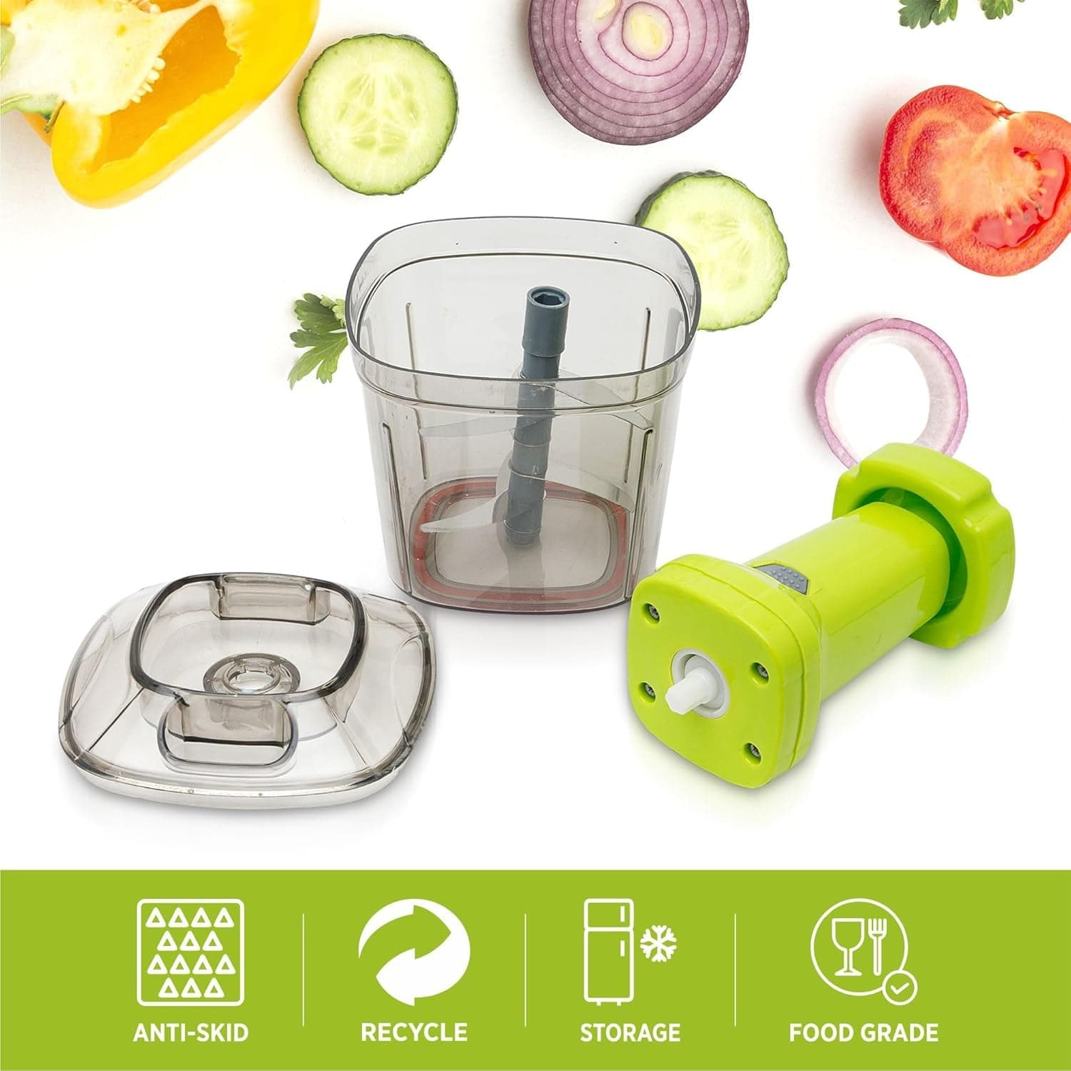 2in1 Press Vegetable Choppers for Kitchen (1100 ML) thumbnail 4
