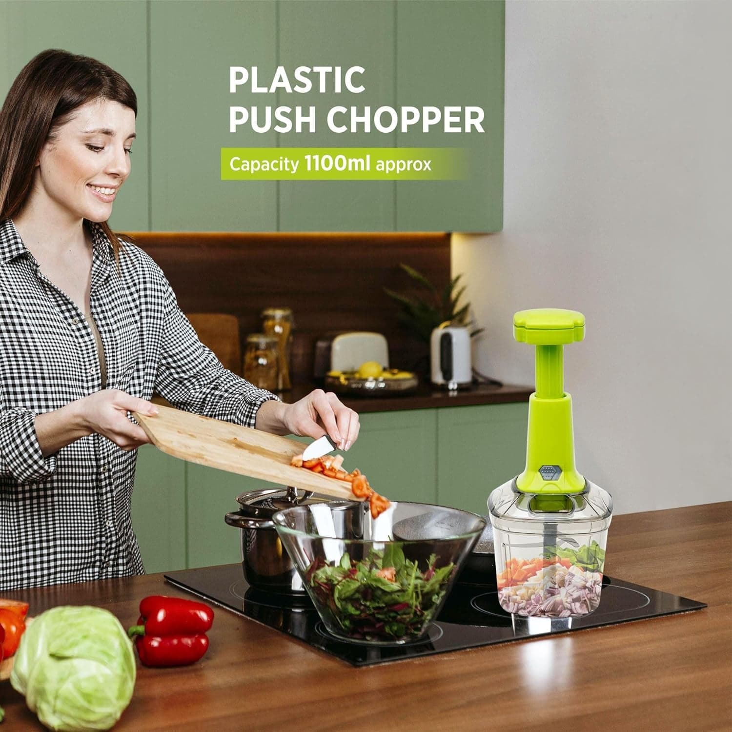 2in1 Press Vegetable Choppers for Kitchen (1100 ML) thumbnail 6