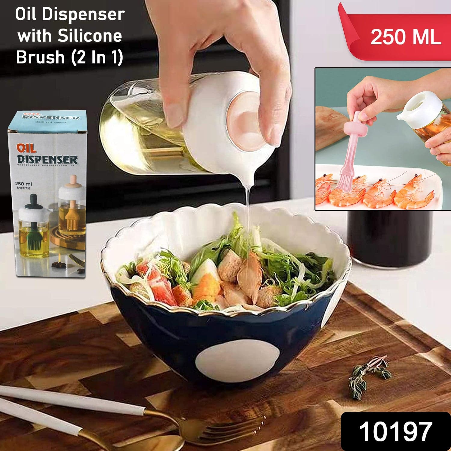 Oil Dispenser with Silicone Oil Brush (1 Pc / With Brush / 250 ML Approx) thumbnail 2