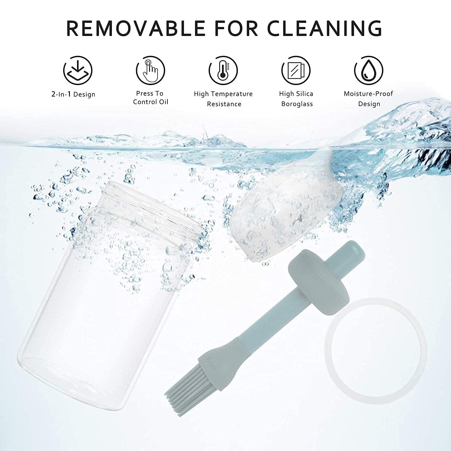 Oil Dispenser with Silicone Oil Brush (1 Pc / With Brush / 250 ML Approx) thumbnail 6