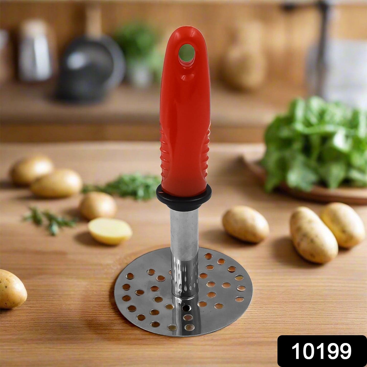 High Grade Stainless Steel Potato Masher Paubhaji / Pav Bhaji Masher with Plastic handle (1 Pc) thumbnail 2