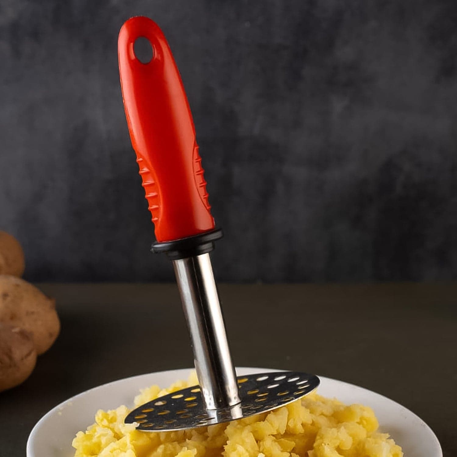 High Grade Stainless Steel Potato Masher Paubhaji / Pav Bhaji Masher with Plastic handle (1 Pc) thumbnail 3