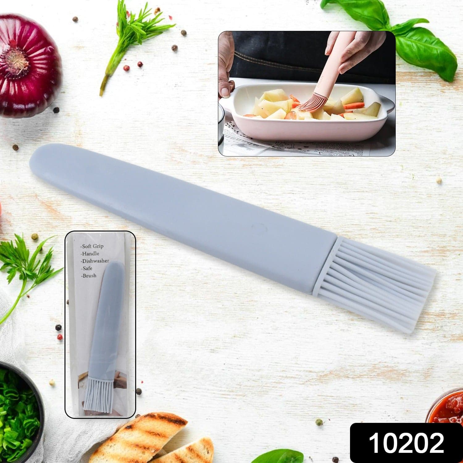 Pastry Brush, Basting Brush BBQ Sauce Marinade Meat Silicone Oil Brush (1 Pc) thumbnail 2