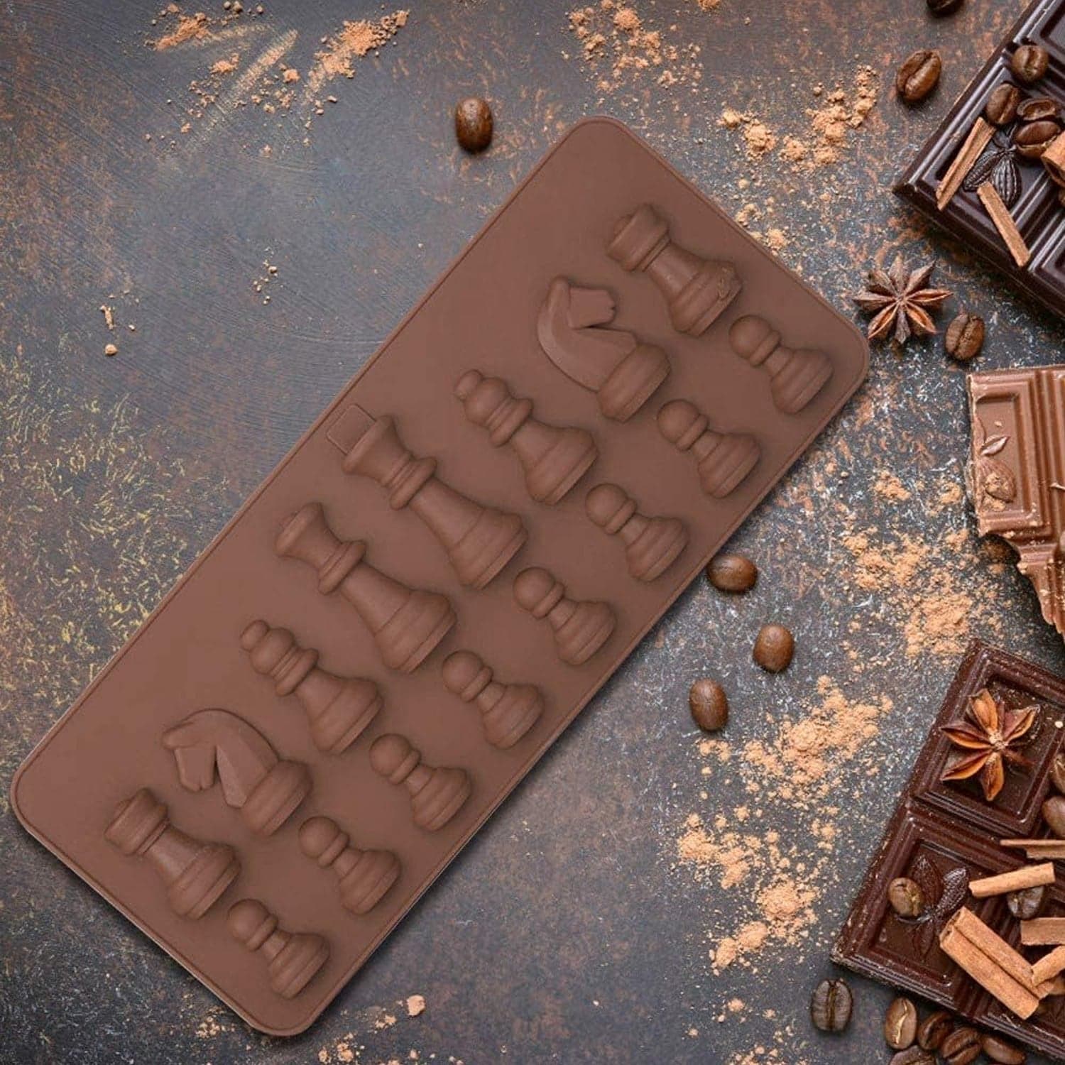 Silicone Chocolate Mould Chess Shape (1 Pc) thumbnail 1
