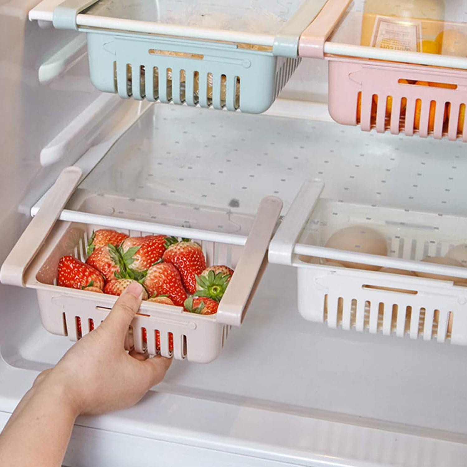 Expandable Adjustable Multipurpose Fridge Storage Basket (1 Pc) thumbnail 3